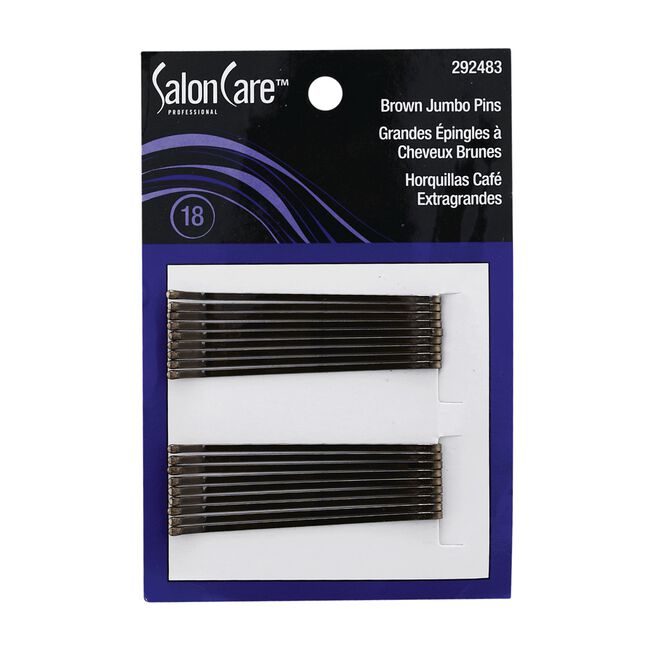 Black Salon Care Salon Care Jumbo Roller Pins - Brown 18 Count