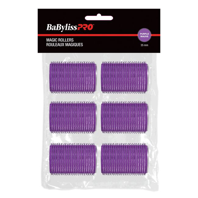 Black Dannyco Sundries BaByliss Pro Velcro Rollers 6 Pack - Purple