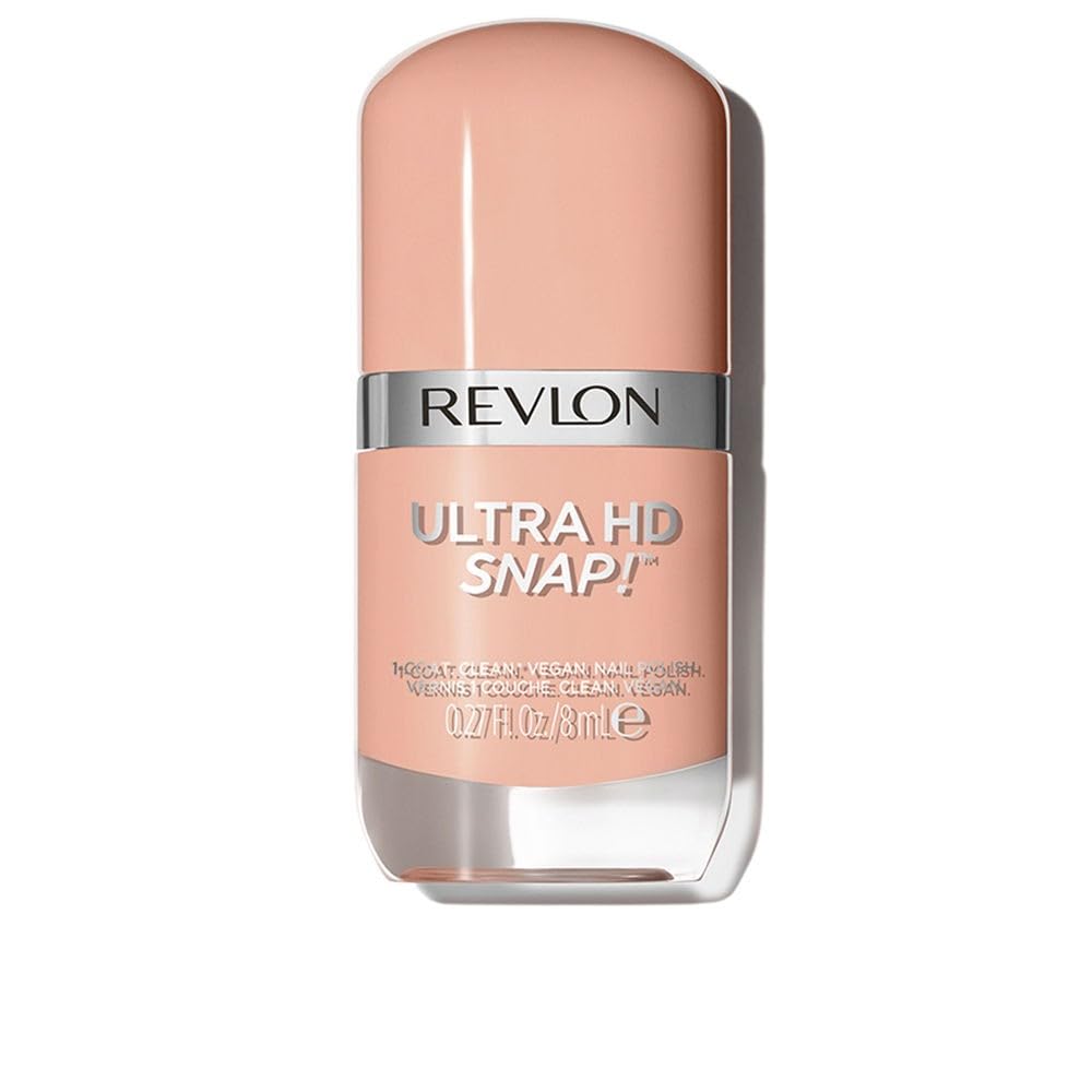Light Pink REVLON Ultra HD Snap Nail Color, Natural Rich Glossy Polish, 100% Vegan Formula, No Base or Top Coat Needed, 018 Keep Cool, 0.27 fl oz