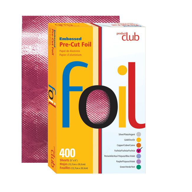 White Smoke Product Club Embossed Pre-Cut Foil-Fuchsia