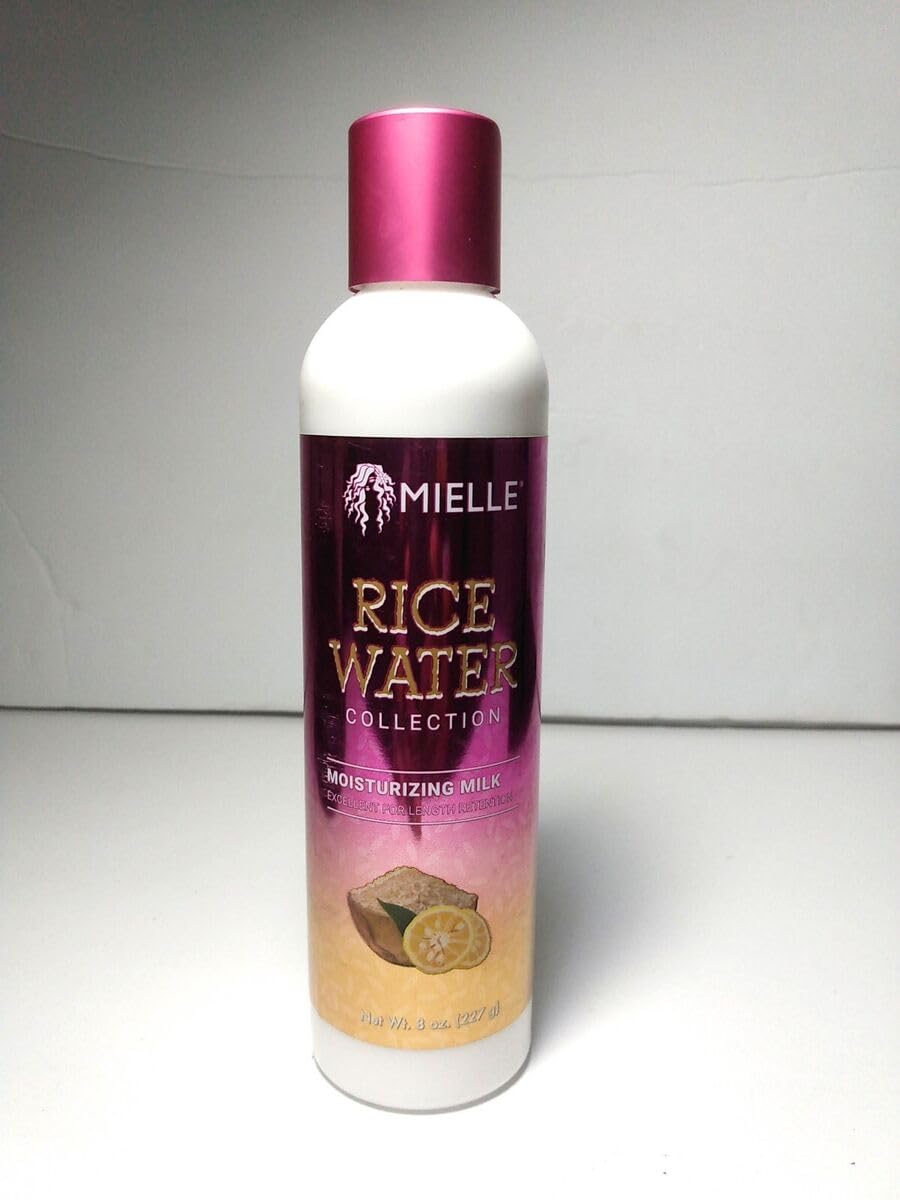 White Smoke Mielle Rice Water Moisturizing Hair Milk For Curly, Kinky or Wavy Hair (8oz)