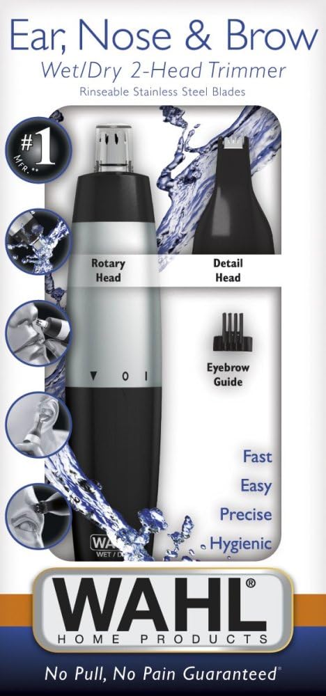 White Smoke Wahl 5560-2101 Ear Nose and Brow Wet/Dry Head Trimmer