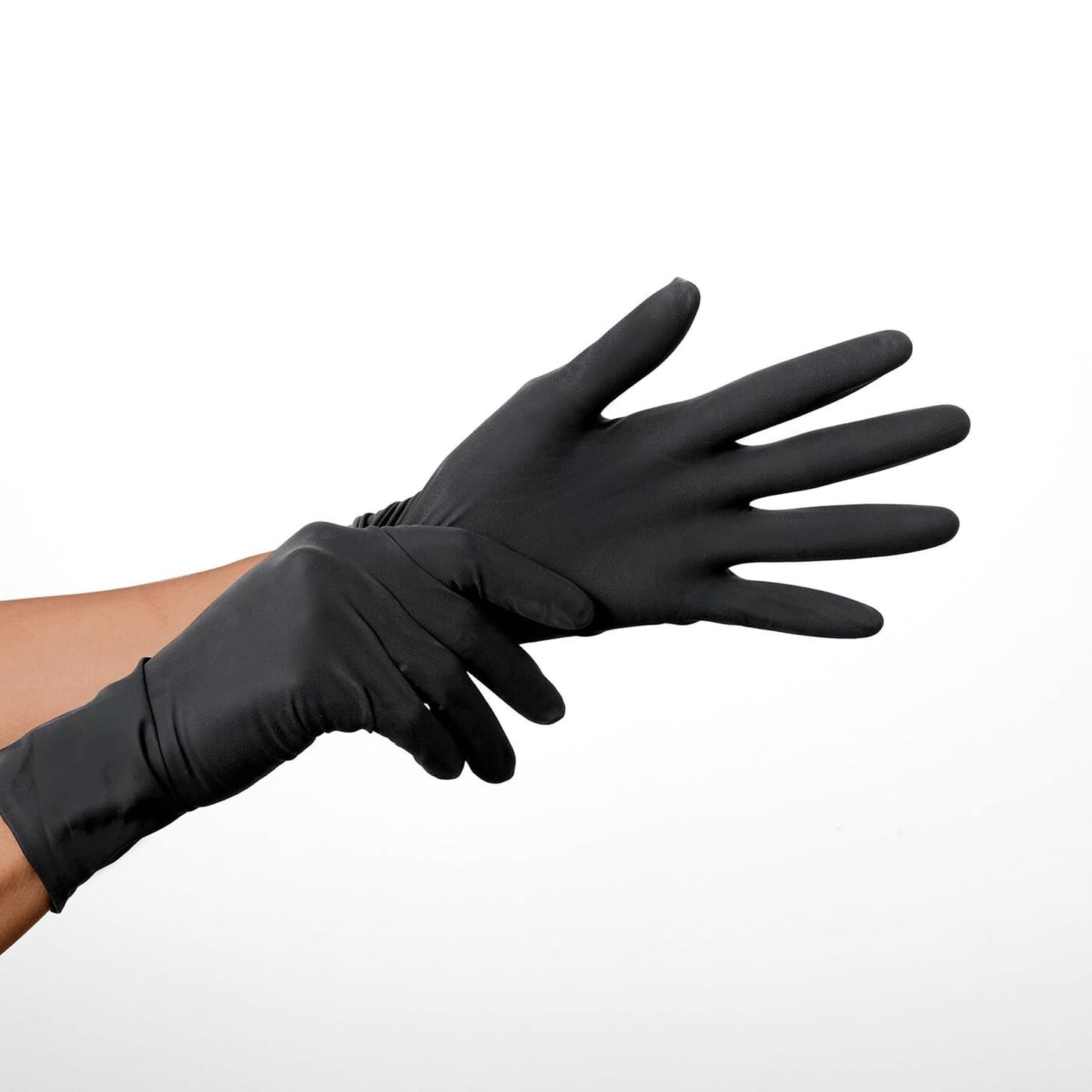 White Smoke Salon Care 10ct Small Black Nitrile Gloves, Optimal Tactile Usage, Durable & Disposable