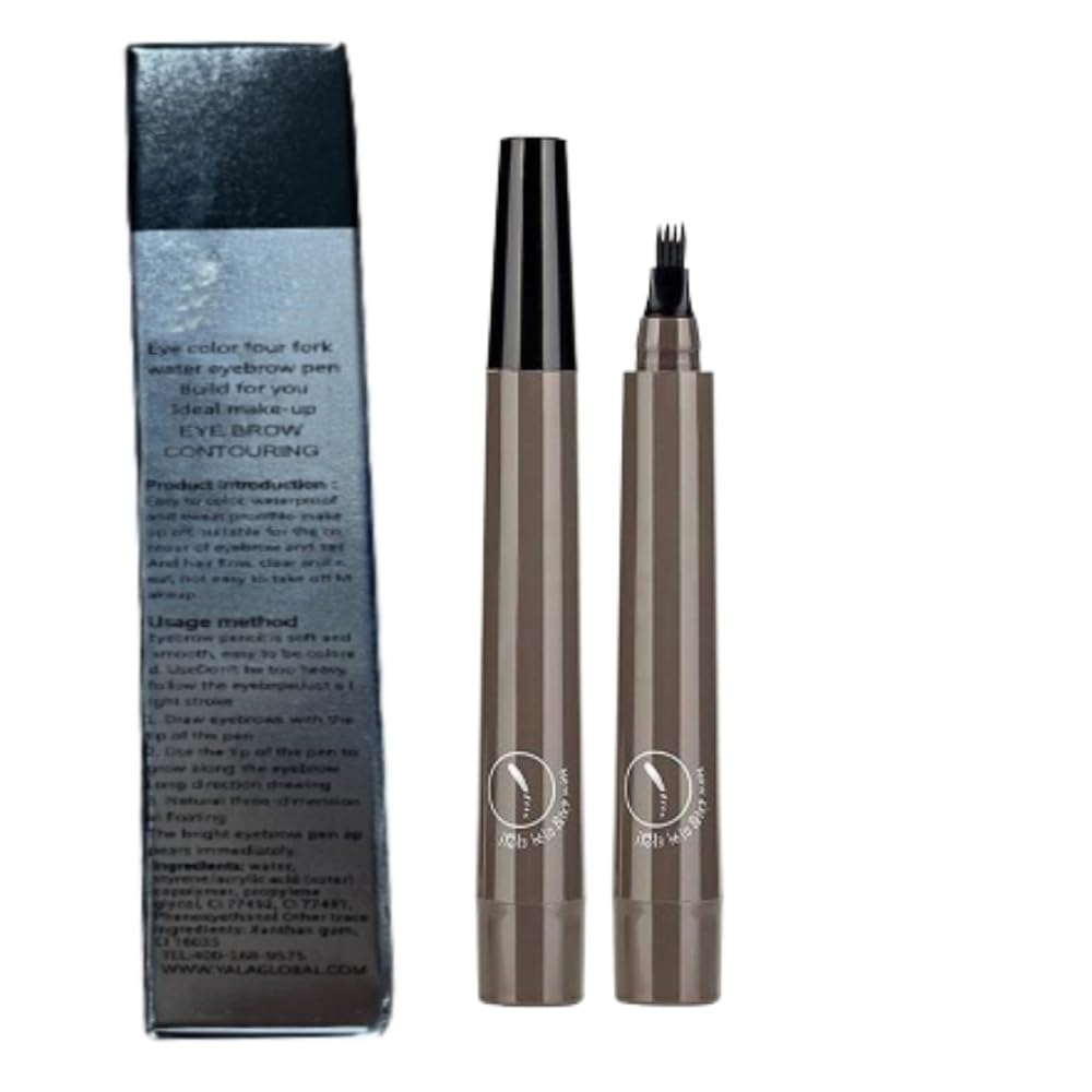 White Smoke Microblading Eyebrow Pencil, 2024 NEW Magic Eyebrow Tattoo Pencil 4 Fork Tip, Create Natural Hair-Like Brows, Waterproof Brow Pencil with Micro-Fork Tip (Dark Brown)