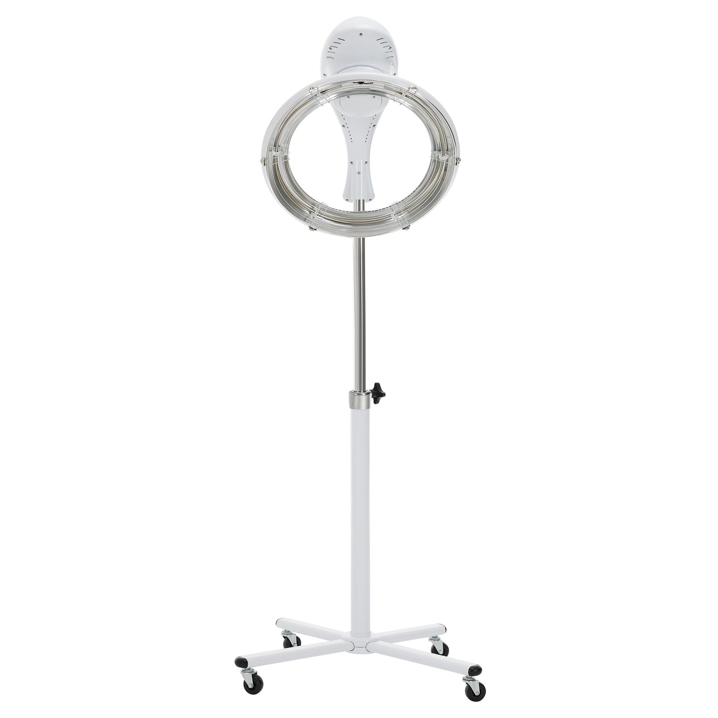 White Smoke BarberPub Orbiting Hair Dryer Processor with Adjustable Height & Smart Control Panel, 1100W Salon Hair Care Stand Station with Rolling Base for Hairstylist HDP01 (White)
