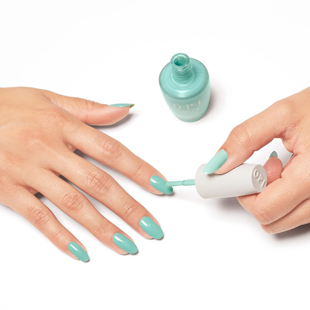 White Smoke OPI Nature Strong Cactus What You Preach | Opaque Bright Blue Crème Natural Origin Nail Polish | Plant Based, Vegan, Cruelty Free