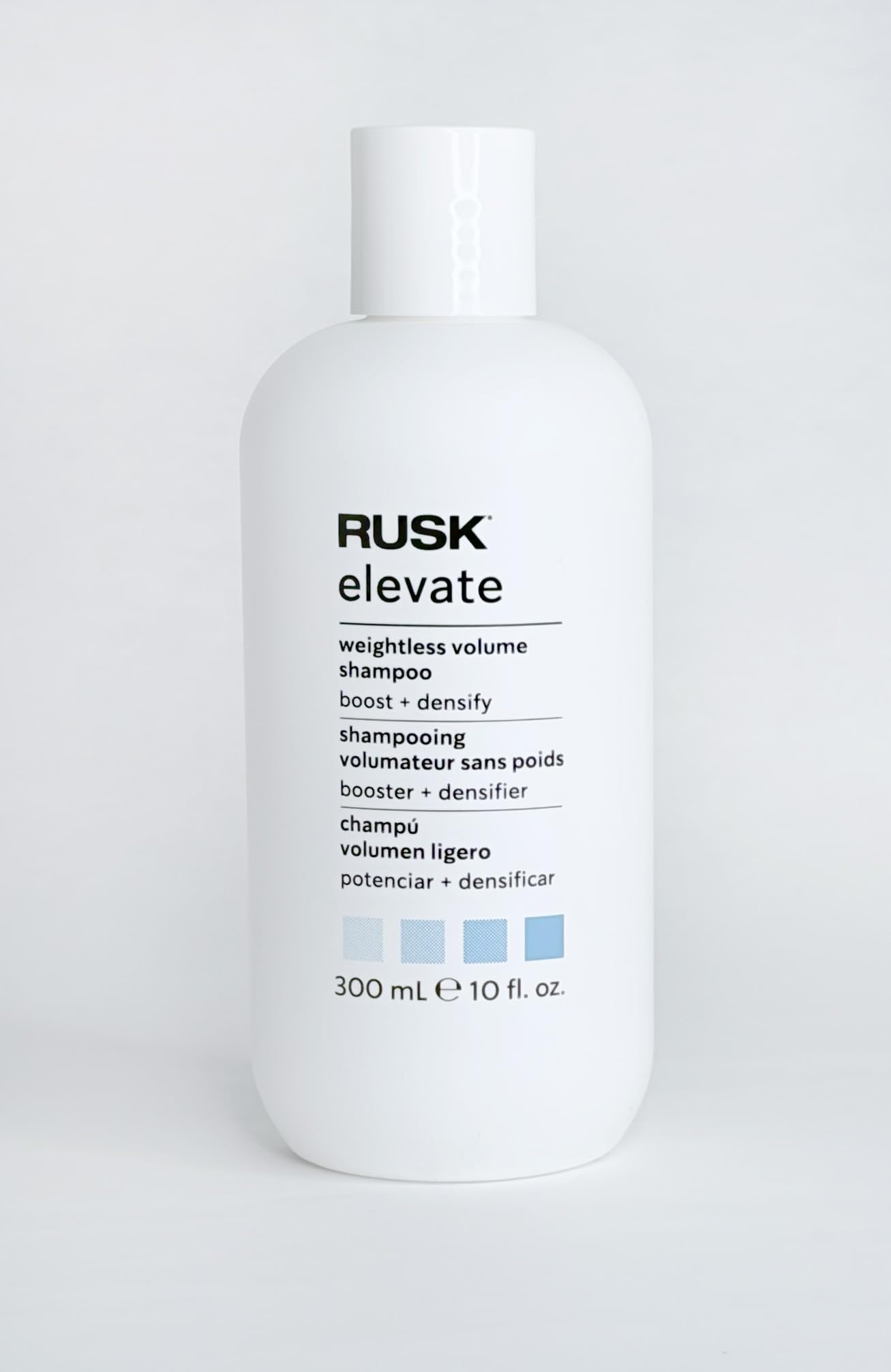 Light Gray RUSK Elevate Weightless Volume Shampoo 10 oz.