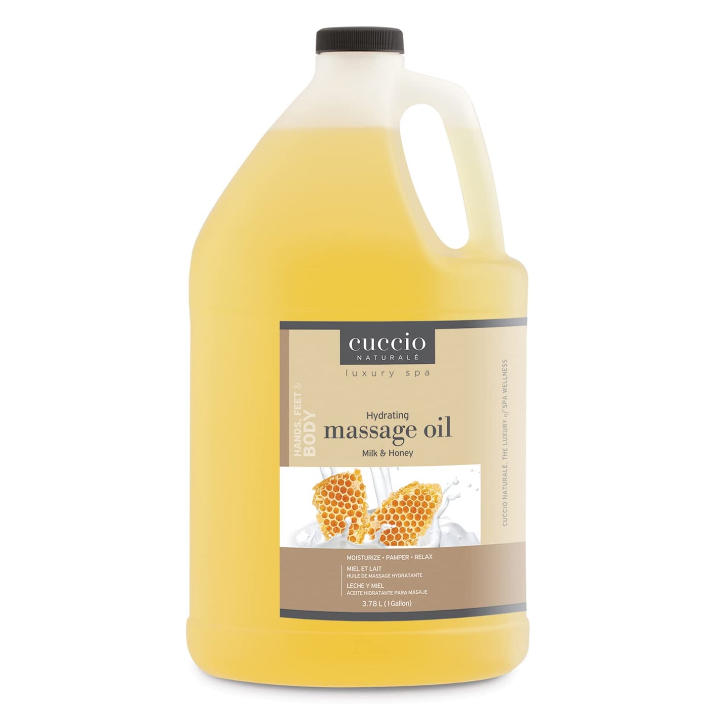 White Smoke Cuccio Naturale Massage Oil - Renewing, Moisturizing Body Oil For Massage Treatment - Leaves Skin Soft and Glowing - Paraben Free With Natural Ingredients - Milk and Honey - 1 gallon