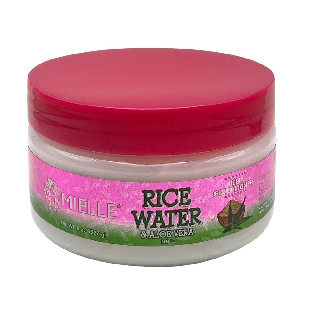 Maroon Mielle Rice Water Aloe Vera Deep Conditioner, 8 Fl Oz (Pack of 1)