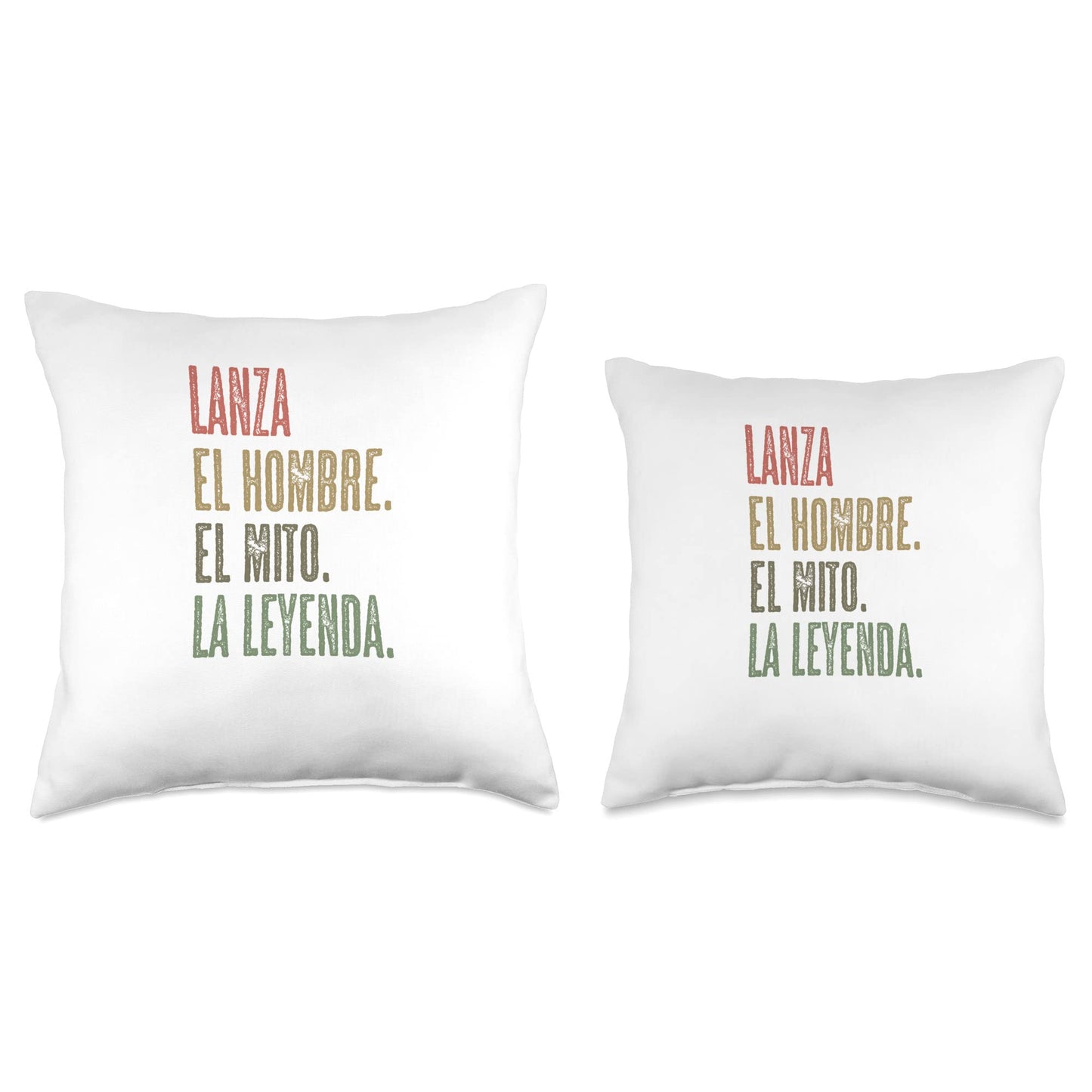 White Smoke LANZA - El Hombre El Mito La Leyenda | Nombre Camisa - Throw Pillow