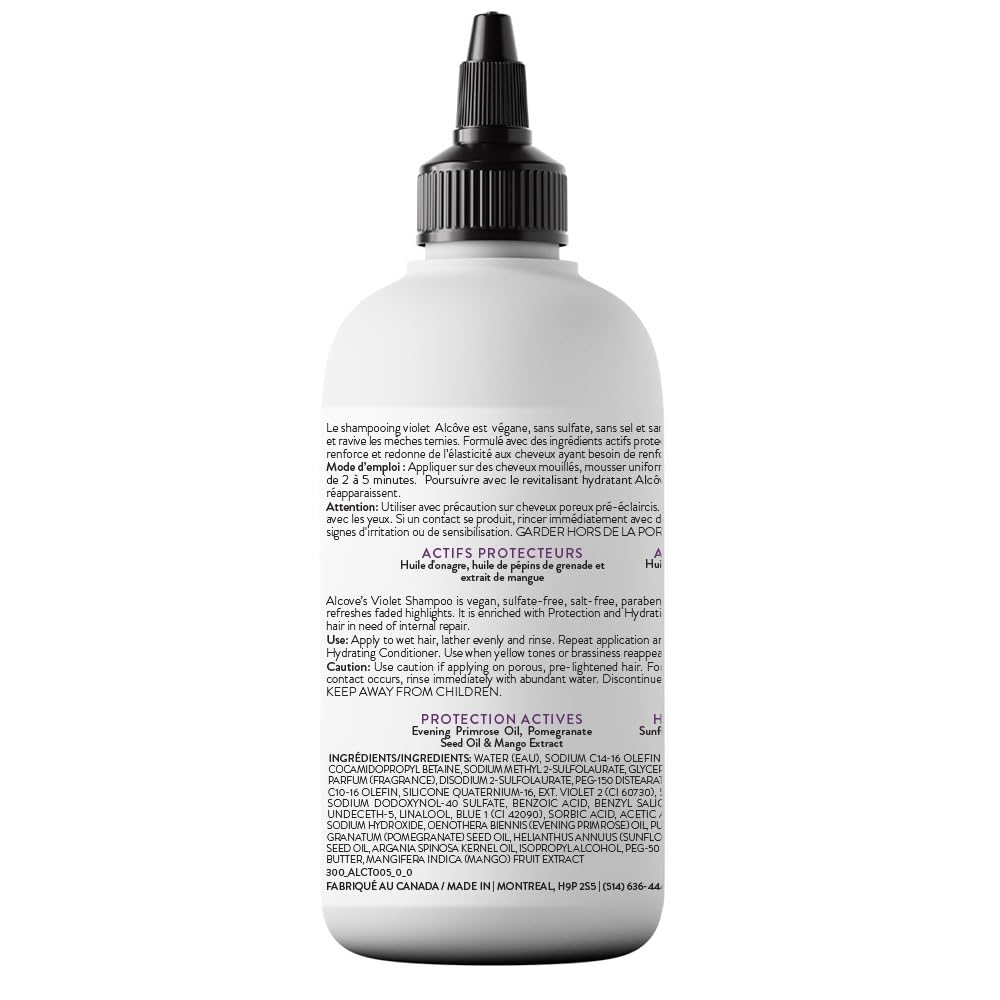 White Smoke Alcôve - Violet Shampoo - Evening Primrose Oil, Mango Extract, and Argan Oil - Sulfate-Free - Blonde Hair - Colored Hair - Neutralize Yellow Tones - Refresh Highlights - Color-Safe -10oz