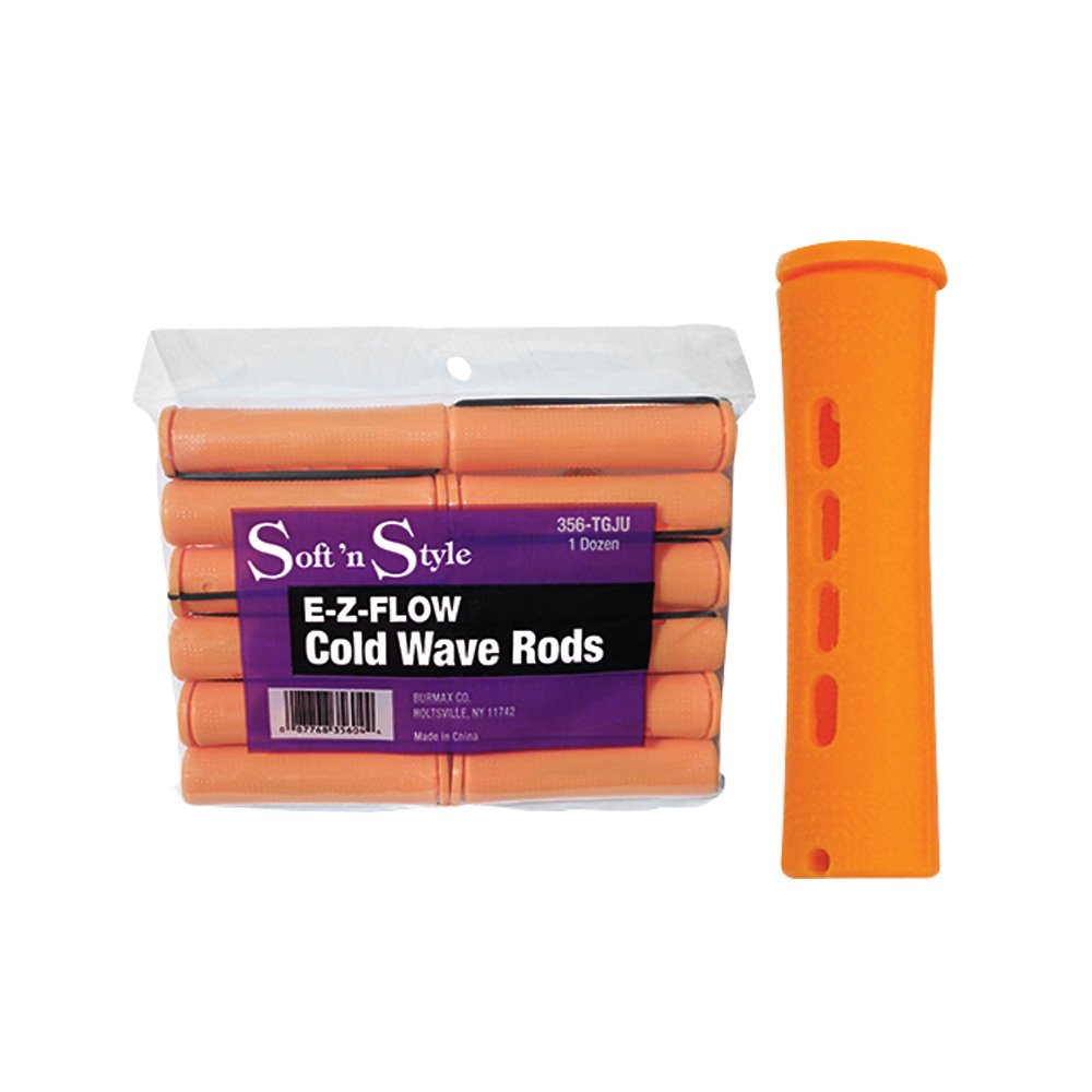 White Smoke SOFT 'N STYLE Salon E-Z Flow Jumbo Cold Wave 12 Rods Tangerine HC-356TGJU