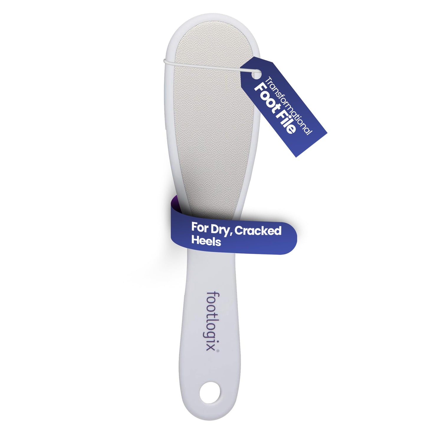 White Smoke FOOTLOGIX Double Sided File with Rubberized Handle