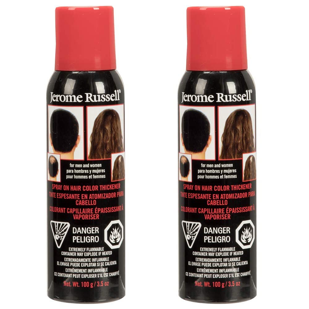 White Smoke Jerome Russell Spray On Hair Color Thickener, Silver/Gray - Instant Root Touch Up Hairs Color Spray & Thinning Hair Cover Up & Bald Spots, 3.5 oz, 2 Pack