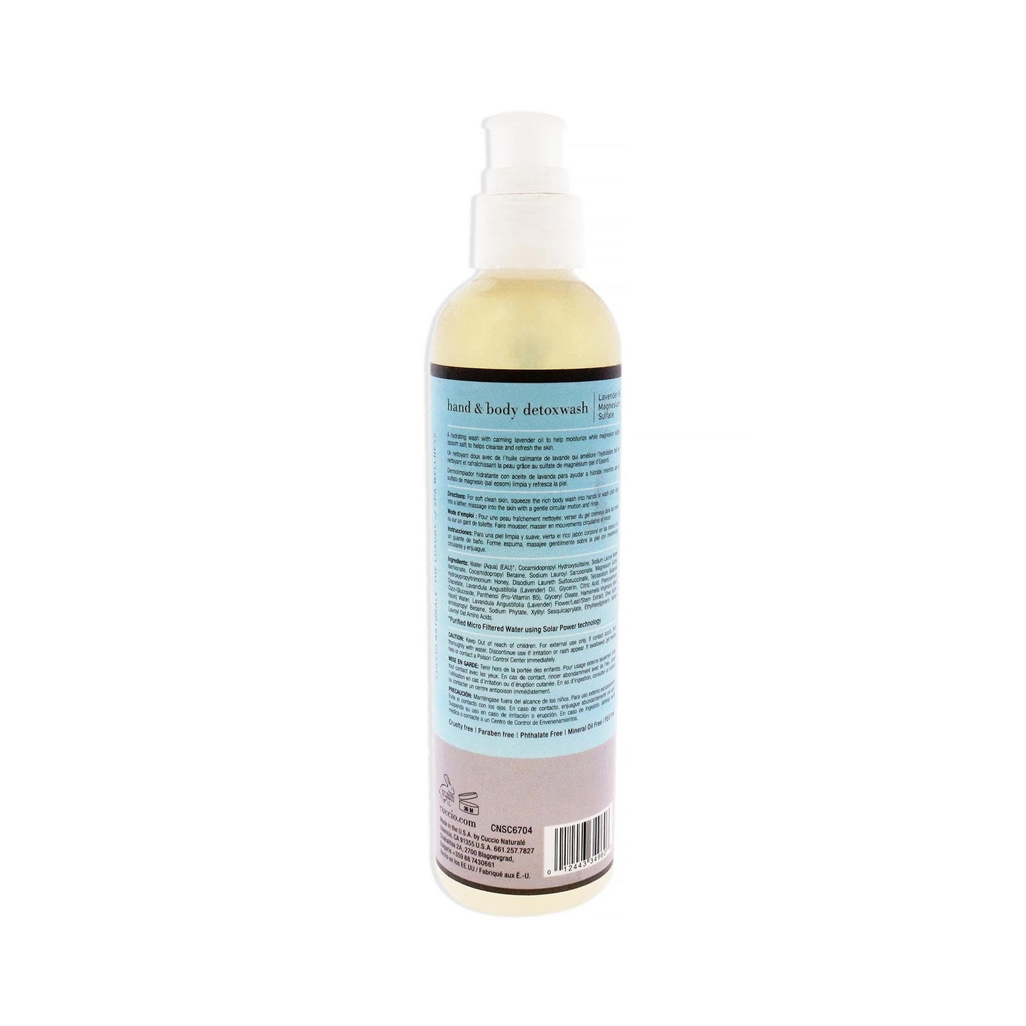 White Smoke Cuccio Naturale Hand And Body Detoxwash - Helps Get Silky, Smooth Skin And Leaves It Delecately Scented - Exfoliates, Cleanses - Refreses And Hydrates - Lavendar And Magnesium Sulfate - 8 Oz