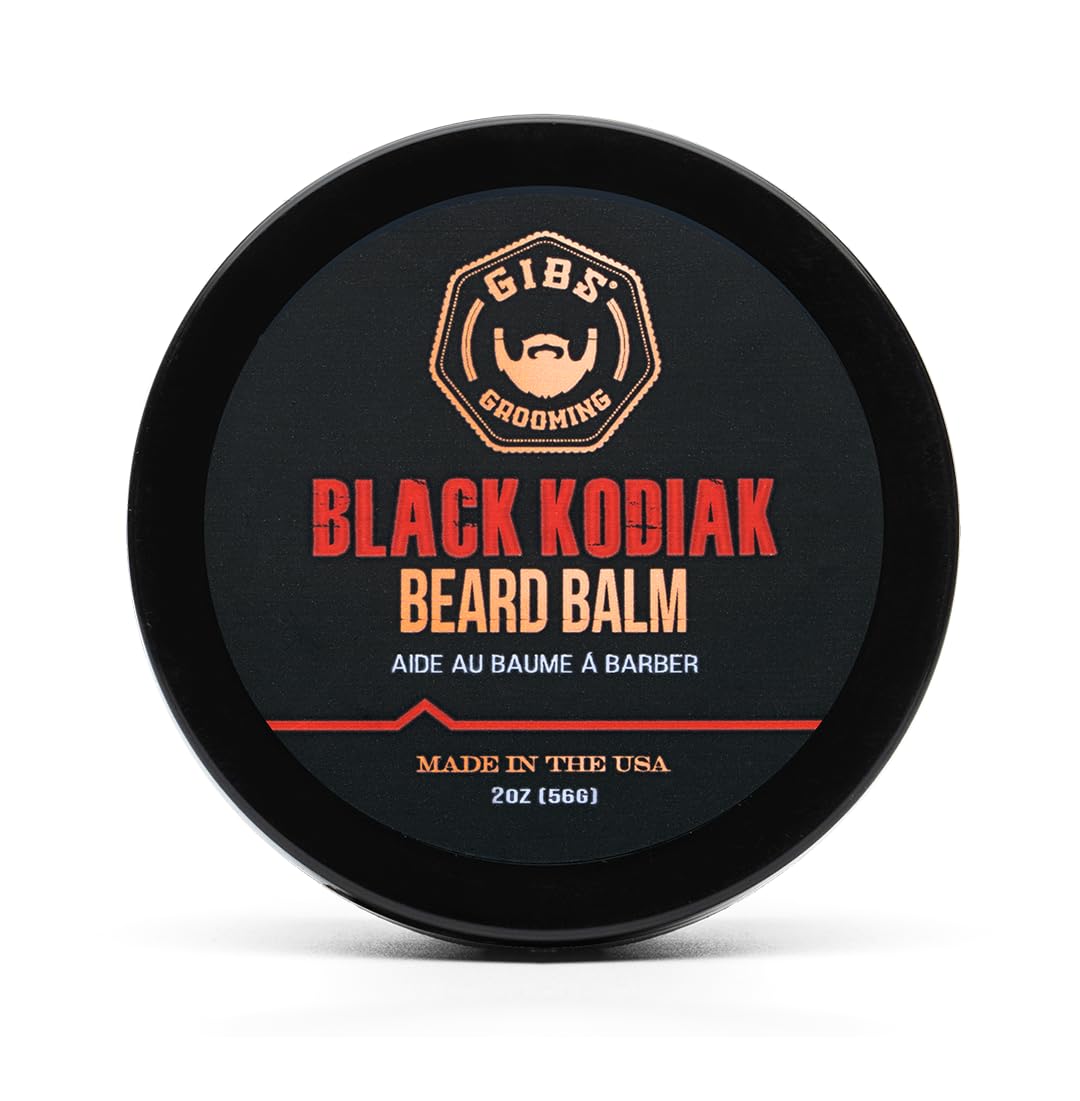 White Smoke GIBS Grooming Black Kodiak Beard Balm Aid, 2 oz