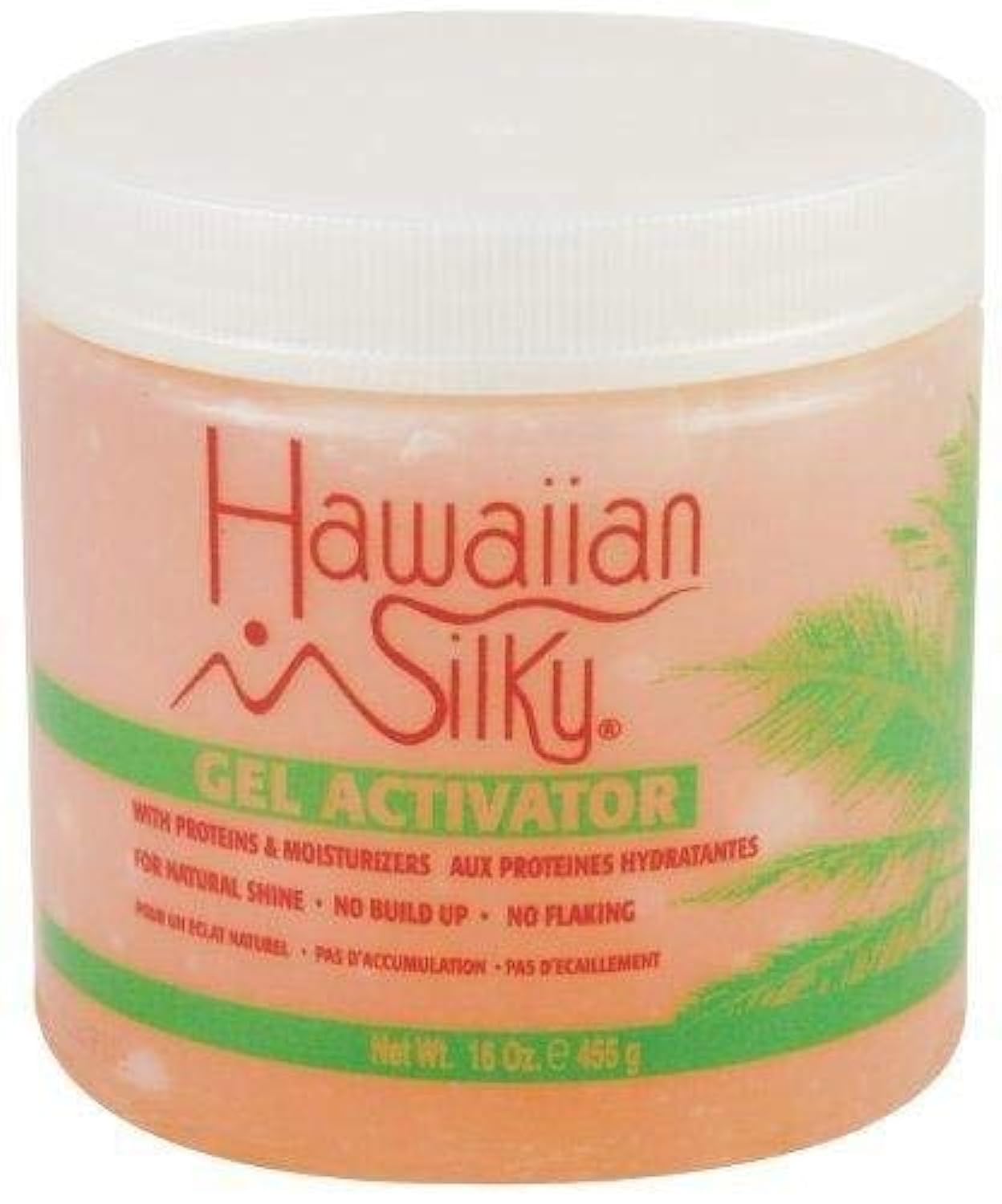 Antique White Hawaiian Silky Hair Care Gel Activator, 16 fluid ounces, Pink, 16 Ounce, Unscented, for Promoting hair growth, Moisturizing dry hair, Straightening curly