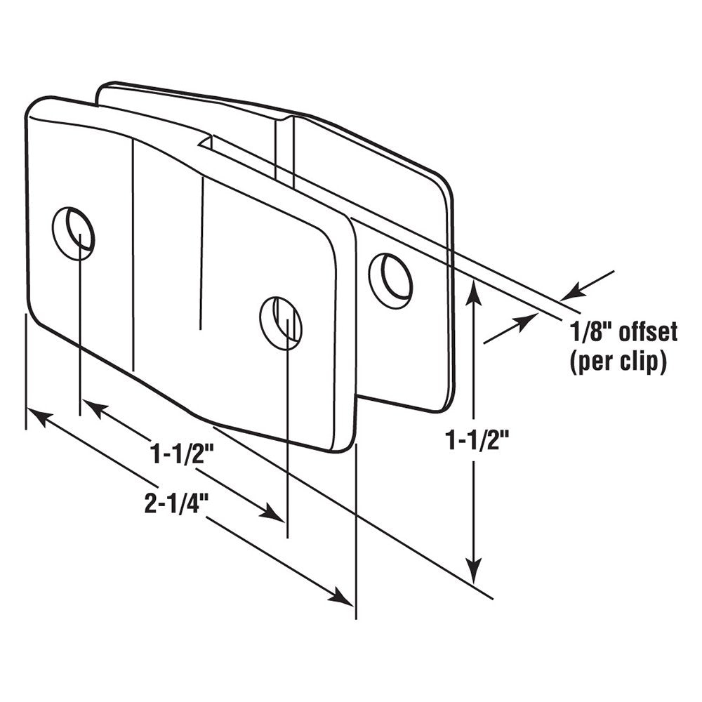 White Smoke Sentry Supply 650-6656 Alcove Clips with 1/8 In. off set, Chrome plated Zamak (2 Pack)