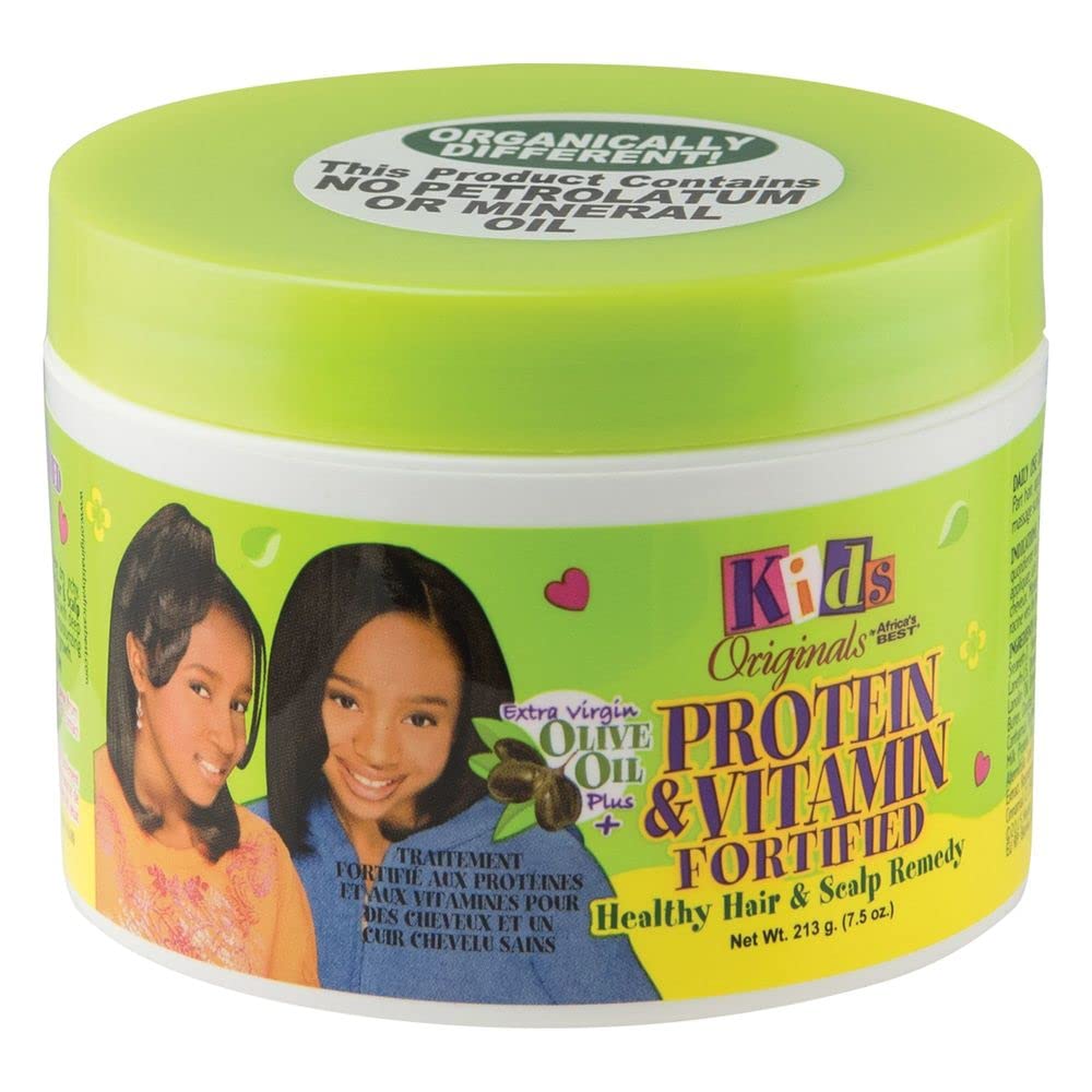 White Smoke Originals by Africa's Best Kids Protein & Vitamin Fortified Healthy Hair & Scalp Remedy, With Extra Virgin Olive Oil, Mineral Oil & Petrolatum Free, 7.5oz Jar