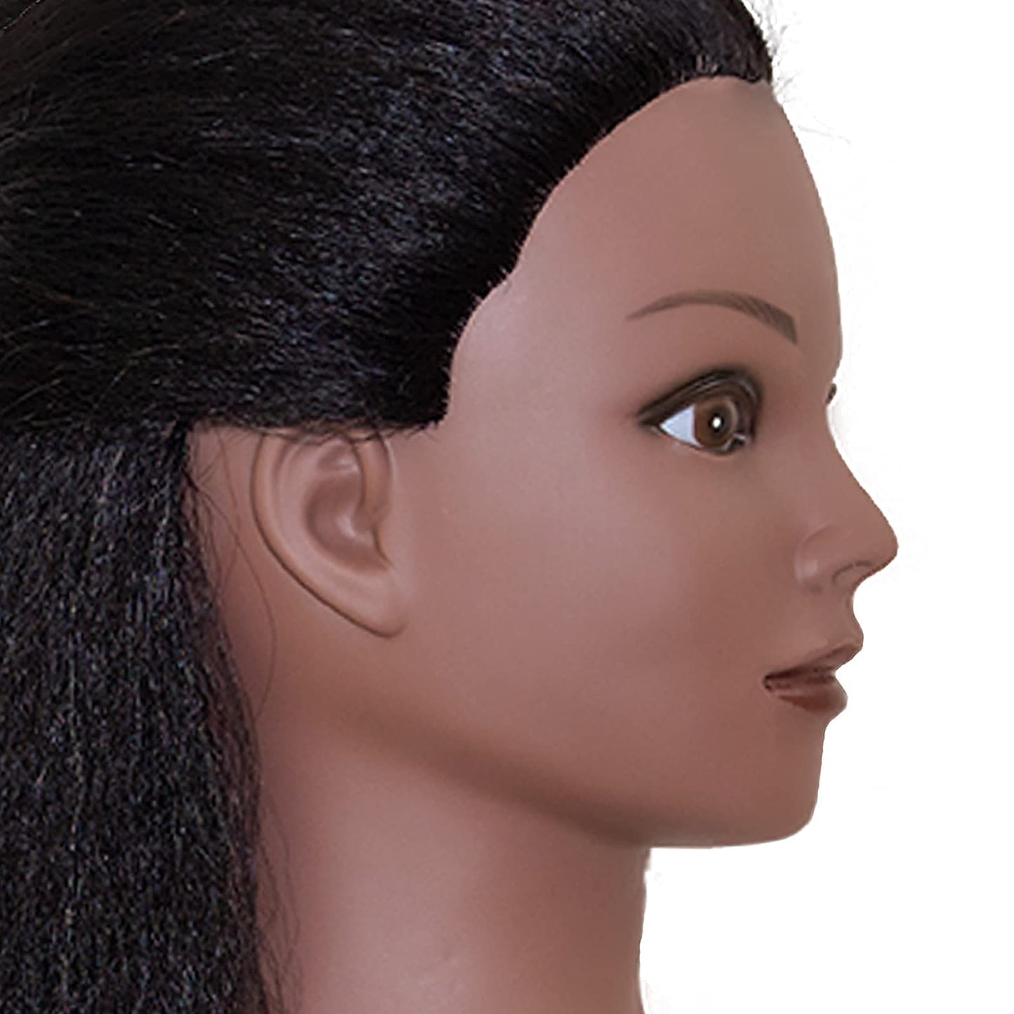 White Smoke ISHOT Mannequin Head Human Hair,16"100% Real Human Hair,Beauty School Hair Practice Head,Manikin Cosmetology Hairdresser Training Head,Doll Head