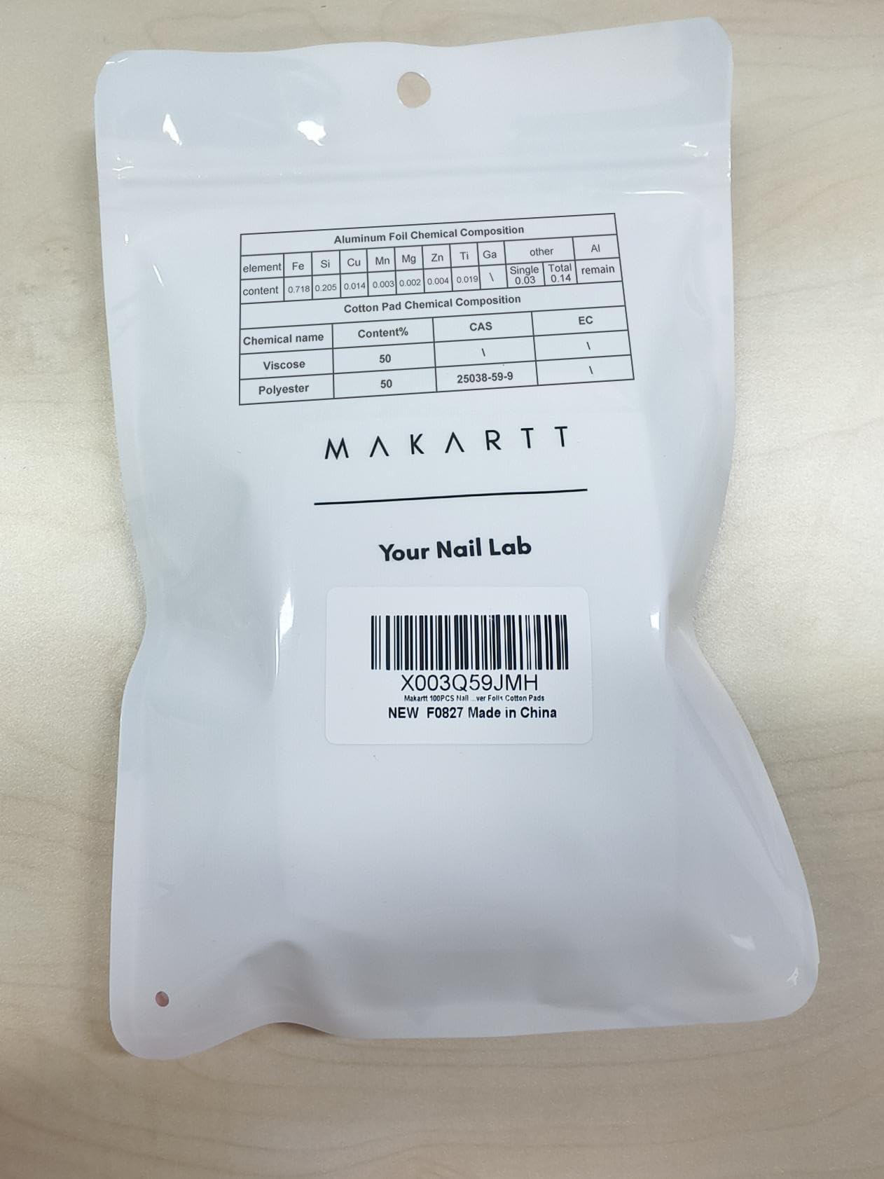 Light Gray Makartt Nail Foil Wraps, 100PCS Soak Off Foils with Pre-Attached Larger Lint-Free Cotton Pads for Removing Gel Polish, Acrylic, Dip Powder, Builder Gel & Nail Glue