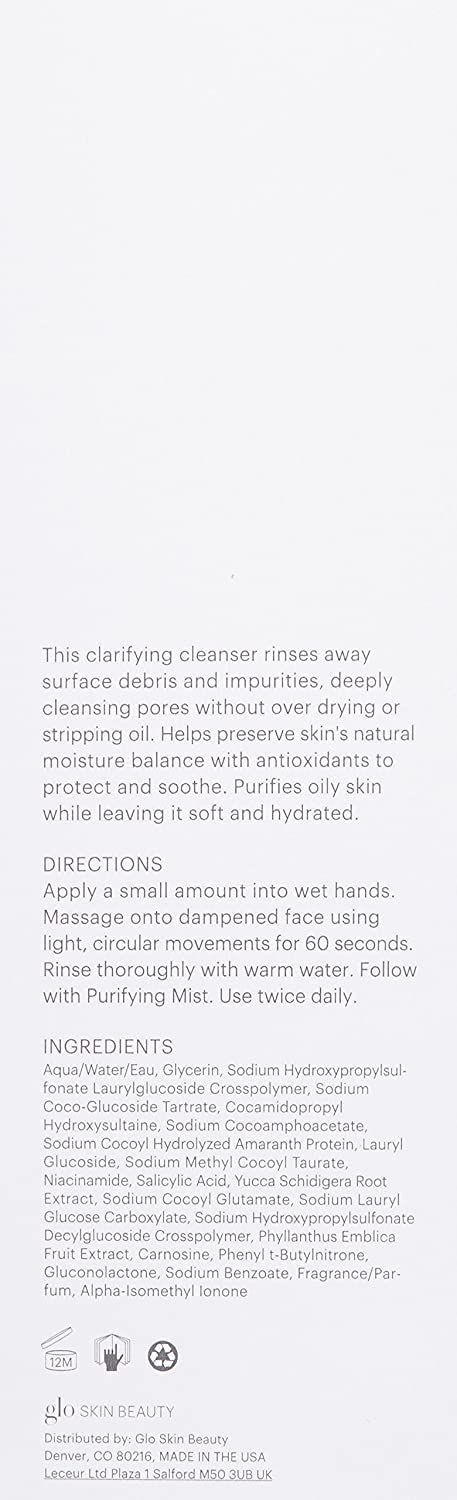 Lavender Glo Skin Beauty Purifying Gel Cleanser 6.7 Fl Oz – Salicylic Acid Face Wash with Niacinamide, Gel Face Cleanser for Oil & Combination Skin, Exfoliating Facial Cleanser to Clear Pores & Balance Oil