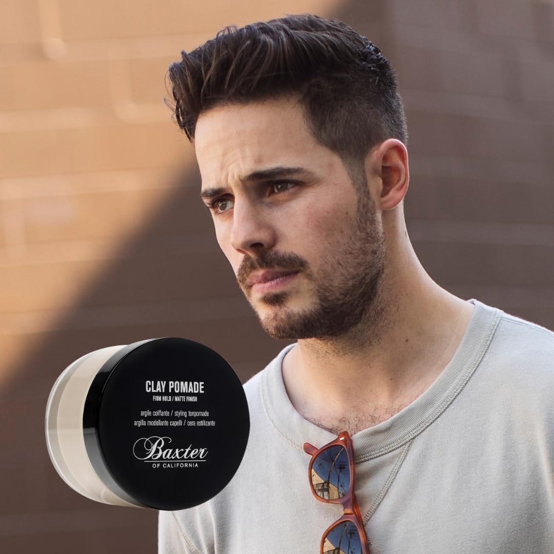 Dark Slate Gray Baxter of California Clay Pomade, Strong Hold Matte Hair Clay for Men, Texturizing & Thickening Pomade for Natural Definition and All-Day Control, 2 Ounce