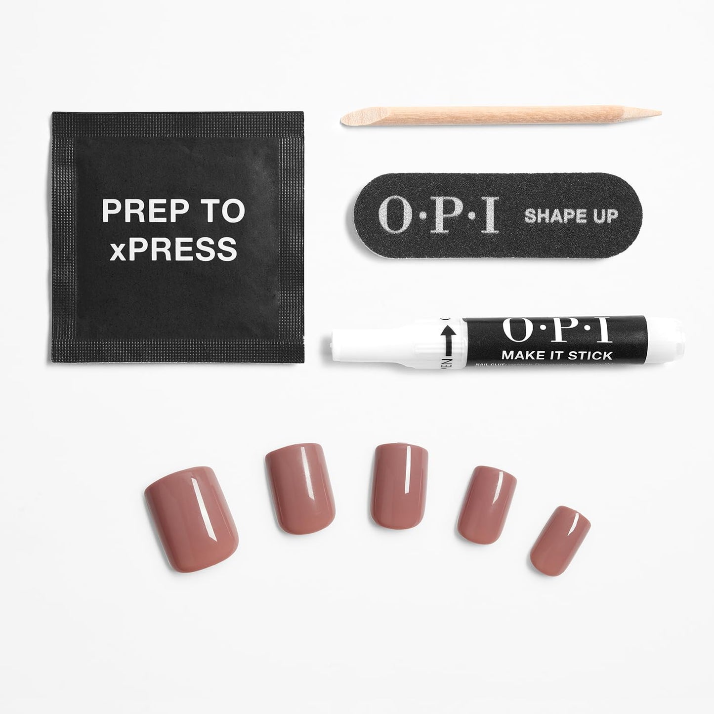 White Smoke OPI On Point Tickle My France-y | Short Squoval Soft Neutral Beige Press On Nails | 30 Count with Nail Glue | Long Lasting, Reusable, Non-damaging
