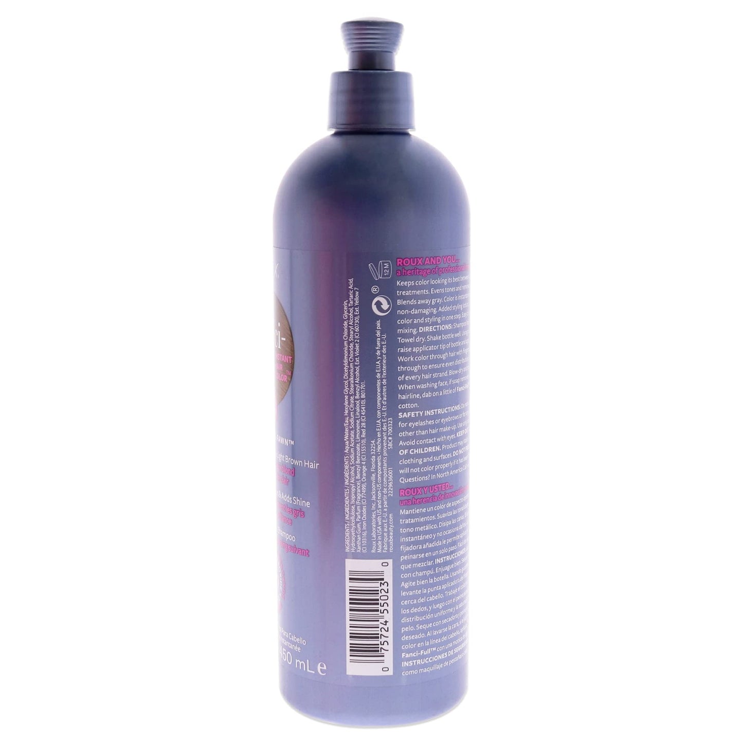 White Smoke Roux, Fanci-Full Instant Hair Color Rinse, 23 Frivolous Fawn ,Temporarily Evens Tones, Blends Away Gray, 15.2 Oz
