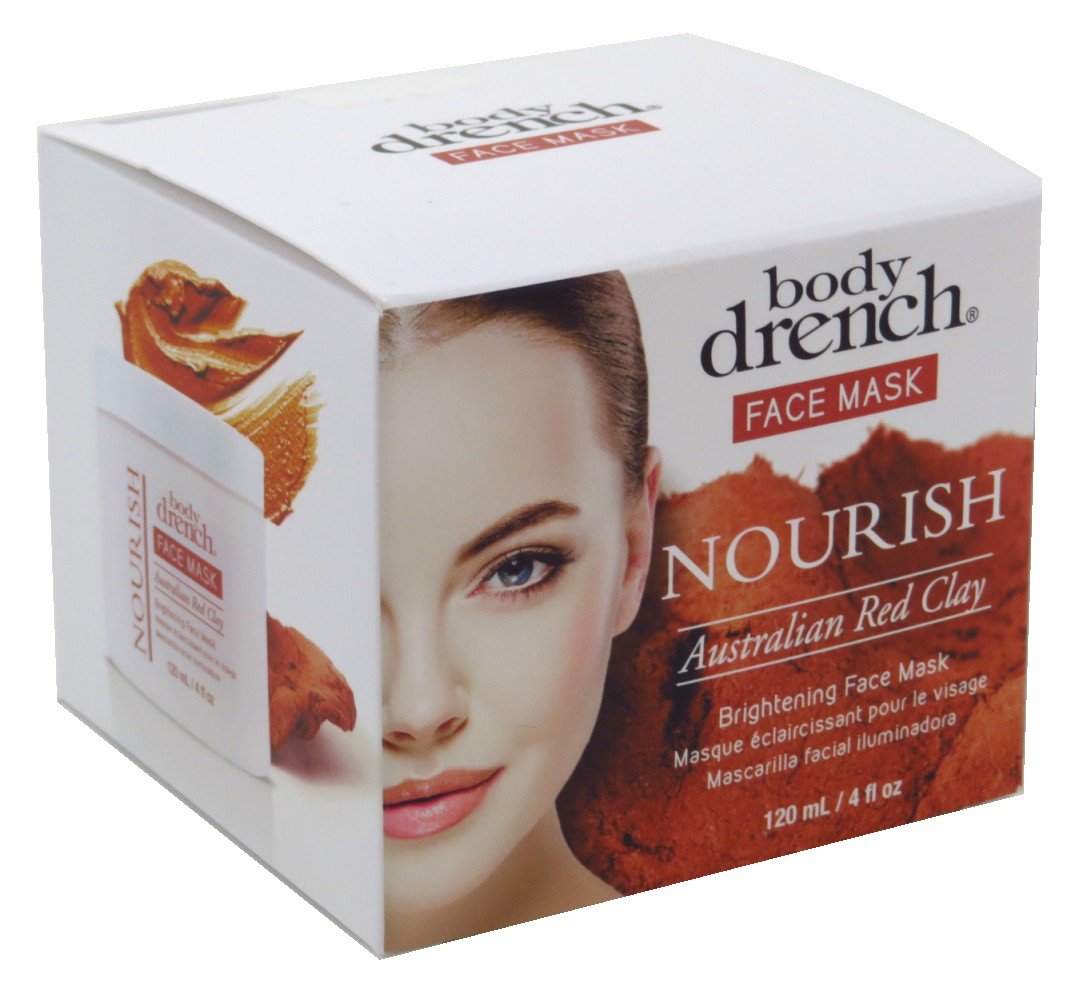 White Smoke Body Drench Face Mask Nourish Australian Red Clay 4 Ounce Jar (120ml) (2 Pack)