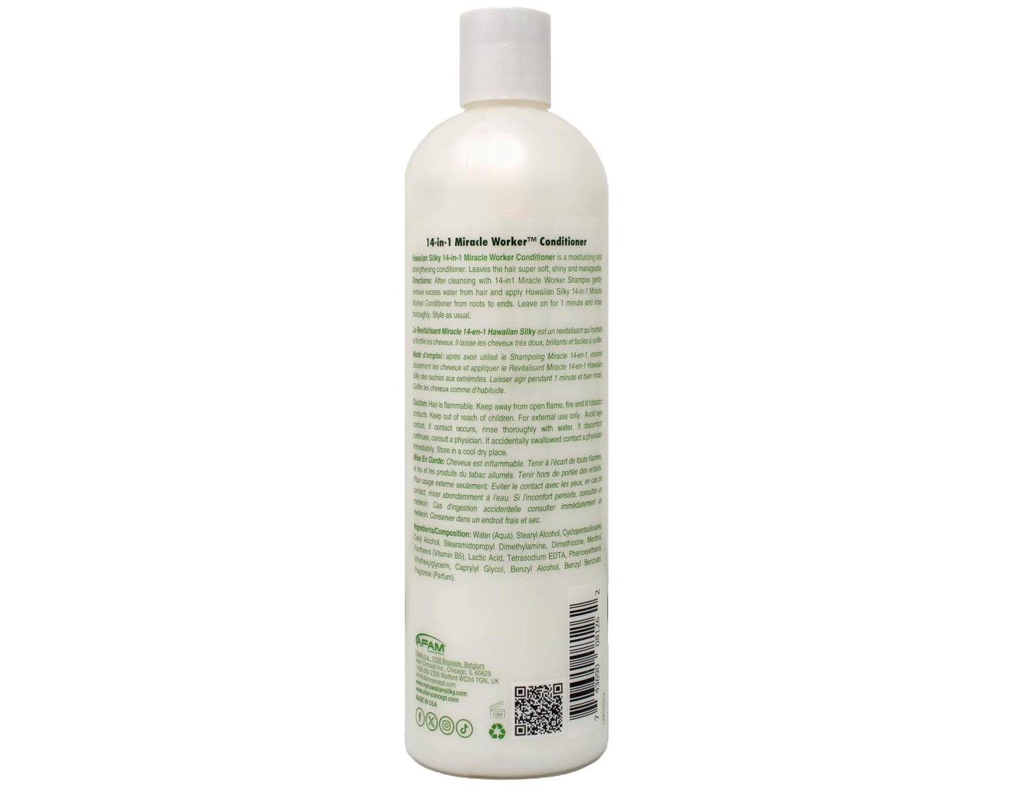 Dark Gray Hawaiian Silky Miracle Worker 14-In-1 Conditioner 16 Ounce (474ml) (Pack of 2)