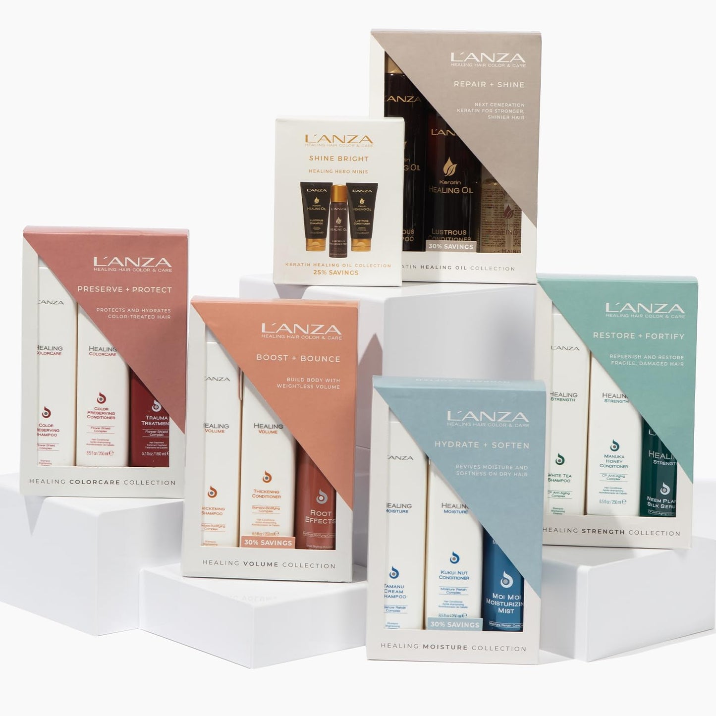 White Smoke L'ANZA Healing Moisture Trio Hair Kit, Tamanu Cream Shampoo, Kukui Nut Conditioner & Moi Moi Moisturizing Mist Hairspray in a Gift Box, Luxury Hair Care Kit (10.1/8.5/6.8 Fl Oz)