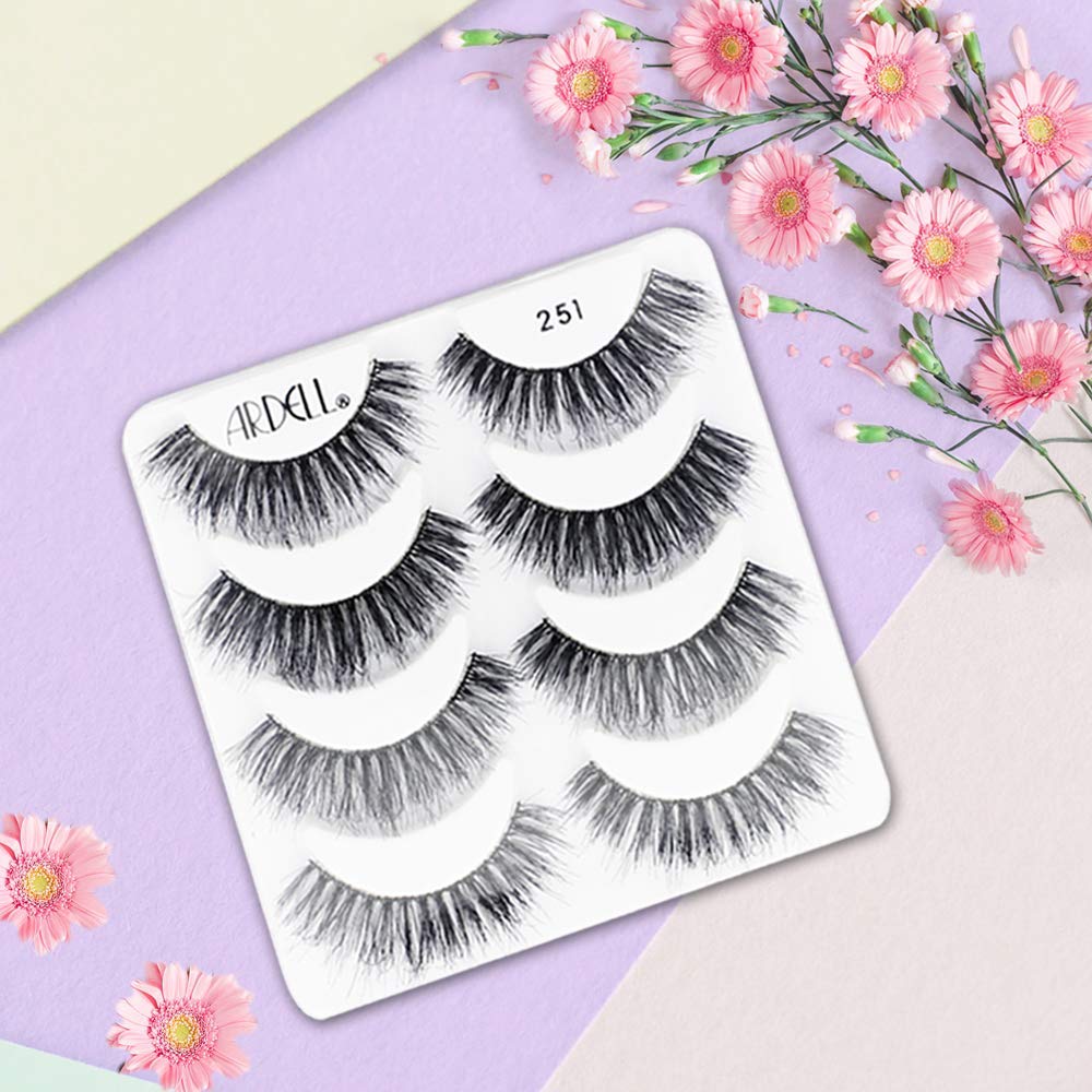 Lavender Ardell False Eyelashes Mega Volume 251 – Fluffy Volume for a Dramatic Look, Wispy Lashes, Full Strip, 2 Pack