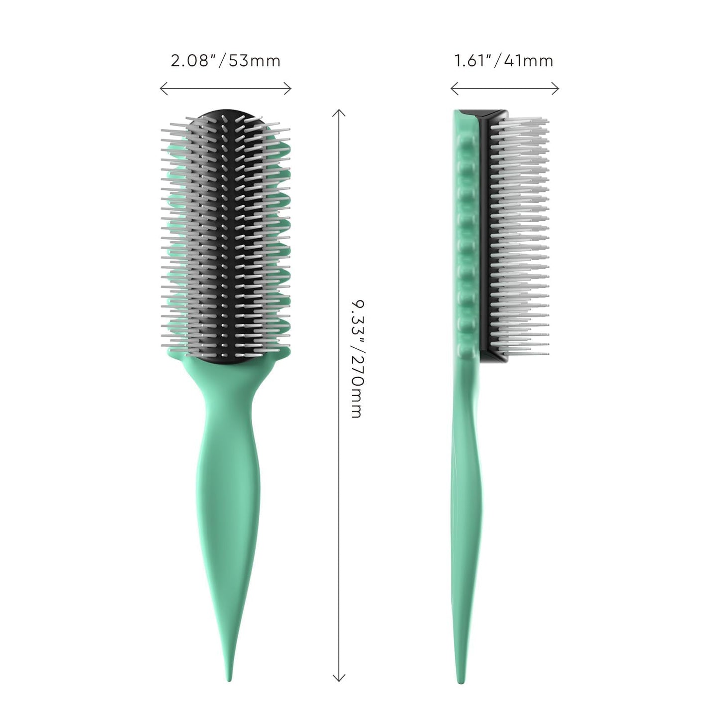 White Smoke AM8:00 Curl Defining Brush,9Rows Premium Styling Hairbrush for Curly Hair, Enhances Curls Definition & Separation, (Green)