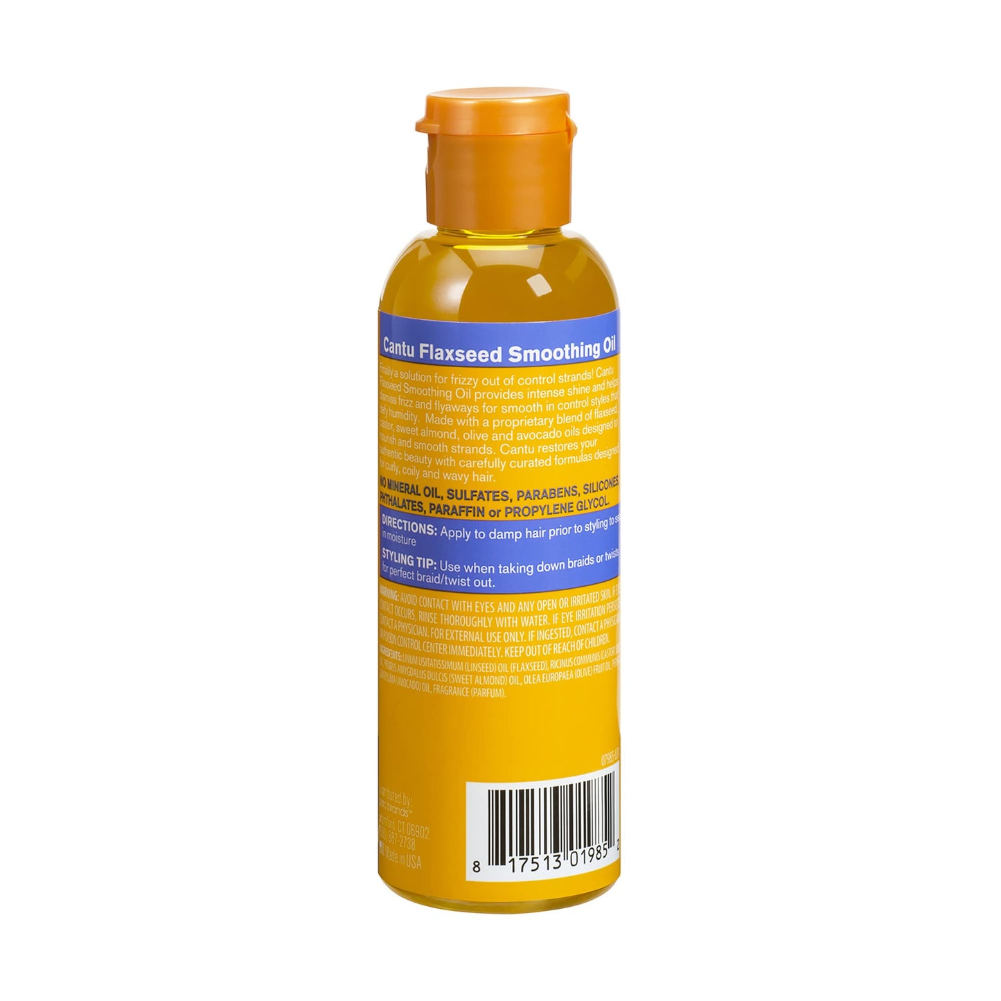 White Smoke Cantu Flaxseed Hair Oil with Flaxseed, Olive, Almond, Castor, and Avocado Oils 3.4 oz