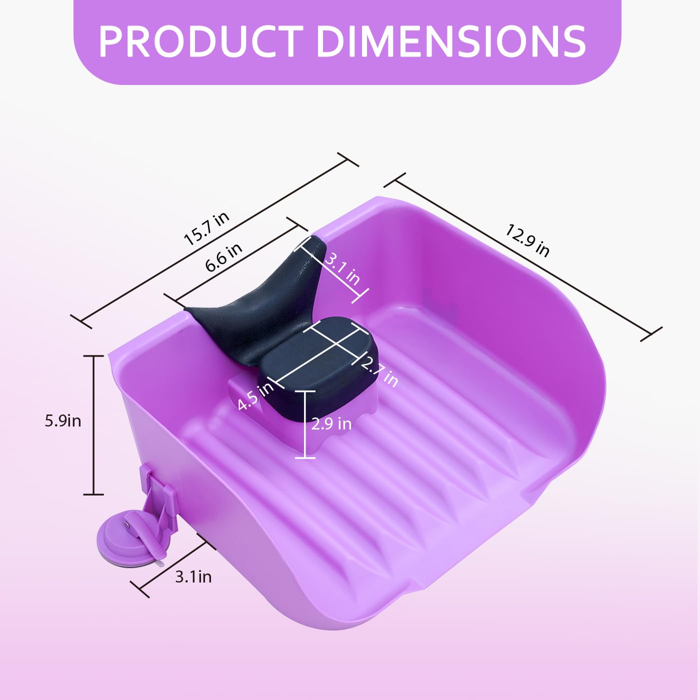 White Smoke Portable Shampoo Basin for Kids, Baby, Children,Tear Free Hair Washing Basin Tray at Home (Purple)