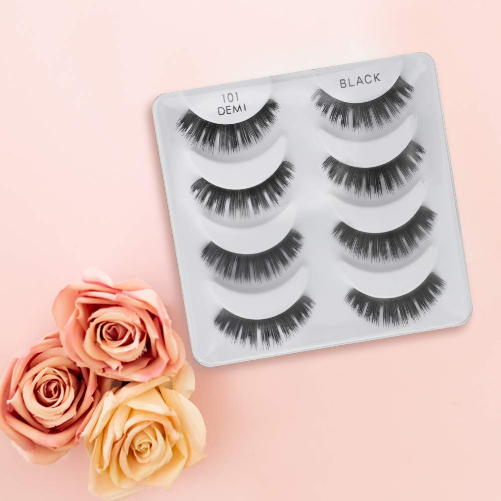 Bisque Ardell Natural Lashes Multipack, Demi Wispies #101 - Black, Lightweight, Natural Looking False Eyelashes, 2 Pack