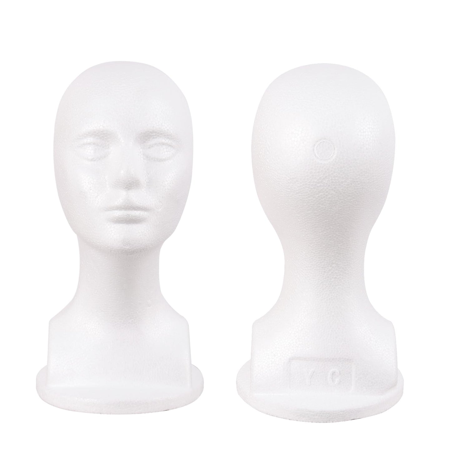 White Smoke MapofBeauty Male Foam Mannequin Head Styrofoam wig Display Stand Hats Masks Wigs Making Styling Manikin Head (White)