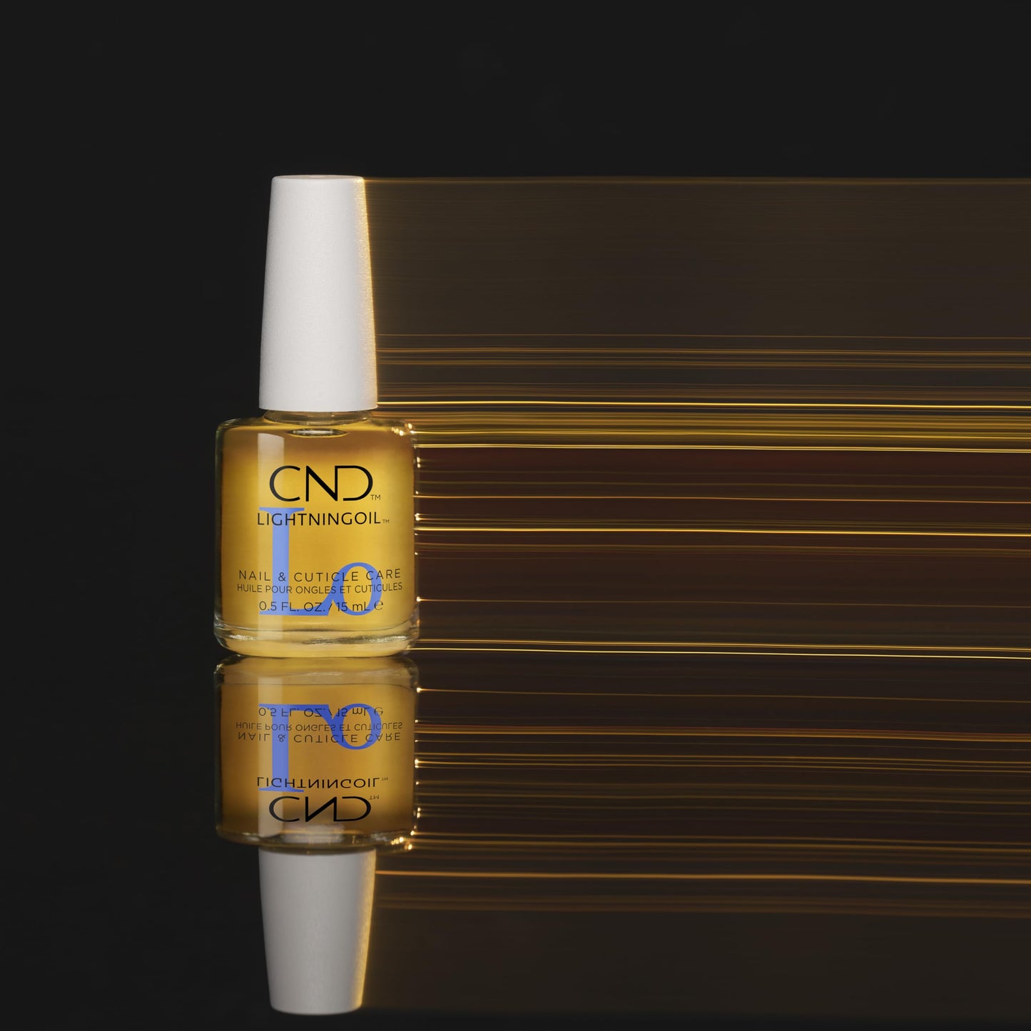 Black CND LIGHTNINGOIL, Lightning-fast absorption & hydration, nail & cuticle care, 0.5 fl oz