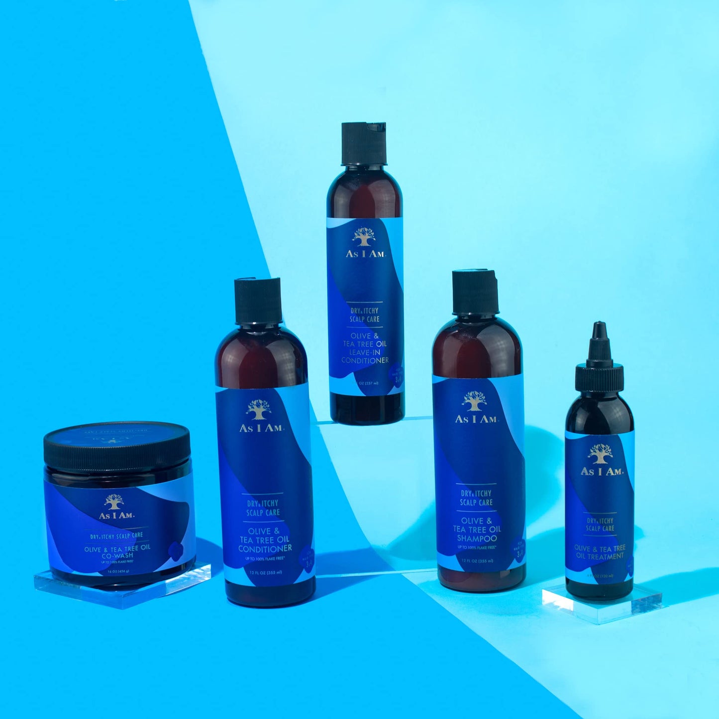 Deep Sky Blue As Am Dry and Itchy Scalp Care Oil Treatment - 4 ounce - Enriched with Salicylic Acid, Olive Oil, and Tea Tree Oil - Fights Dandruff, Seborrheic Dermatitis, and Psoriasis, Blue