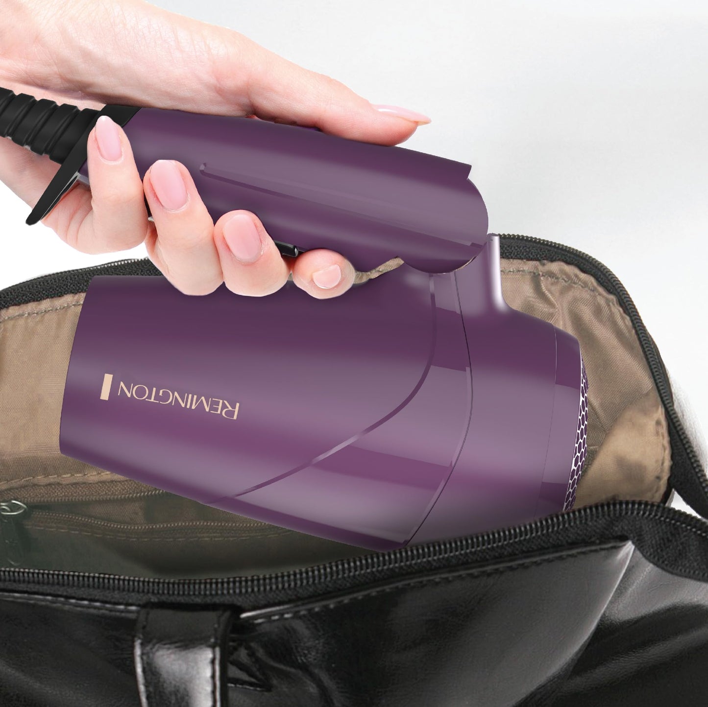 Dark Slate Gray Remington Travel Hair Dryer, Folding Handle Compact Blow Dryer with Dual Voltage, Ceramic Coating & Advanced Thermal Technology, Lightweight Portable Hair Dryer for International Travel