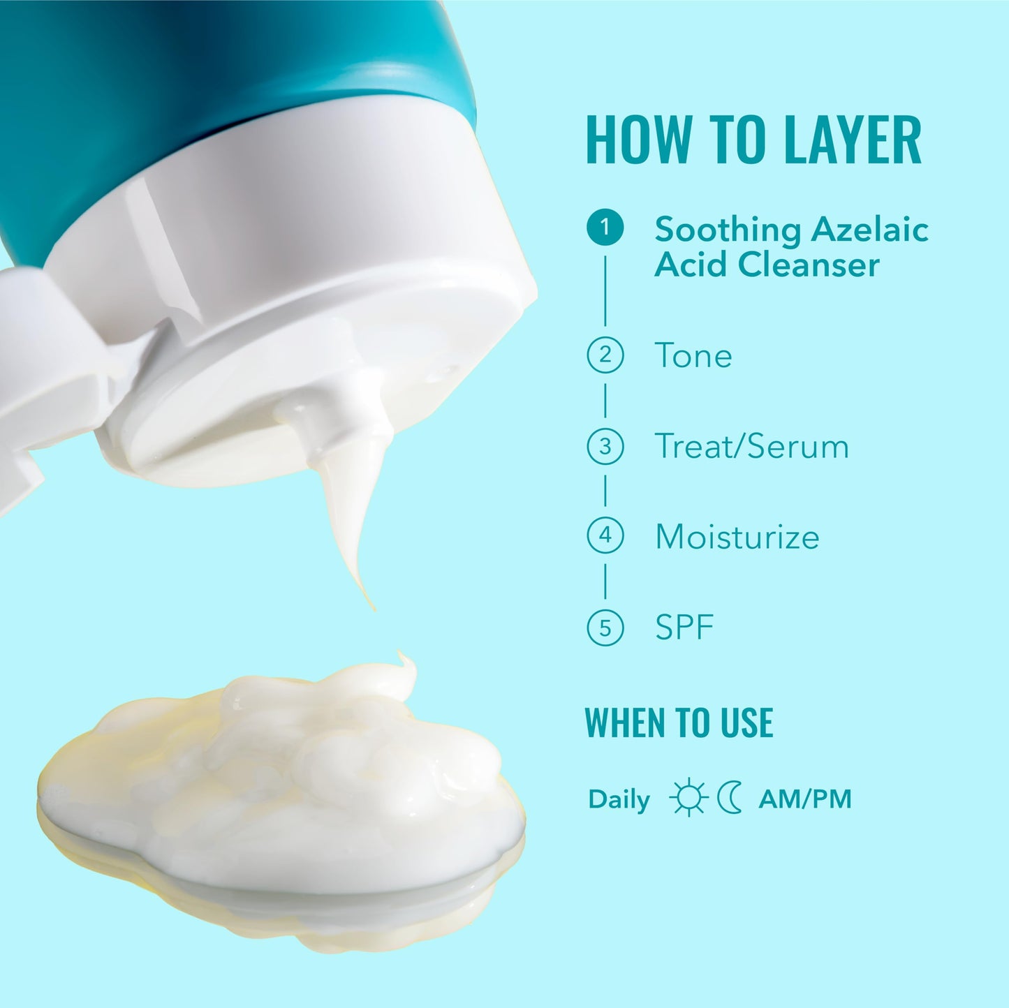 Pale Turquoise Good Molecules Soothing Azelaic Acid Cleanser – Gentle Creamy Non-Foaming Face Wash for Oily & Sensitive Skin – Vegan & Fragrance-Free – 120 ml