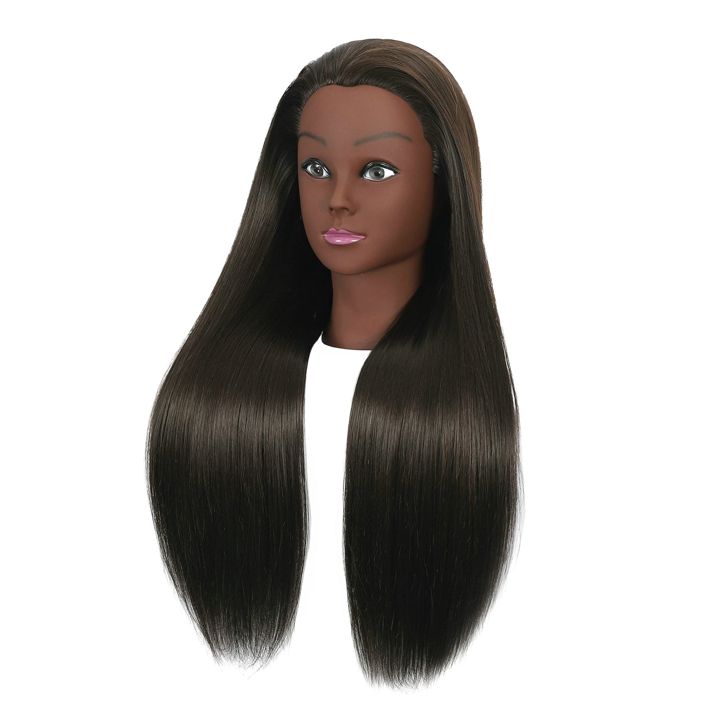 White Smoke QACIEH 30 Inch 80% Real Human Hair Mannequin Head with Stand for Hairdresser Practice Manikin Cosmetology Doll Training Head Braiding Styling Curling Cutting Display