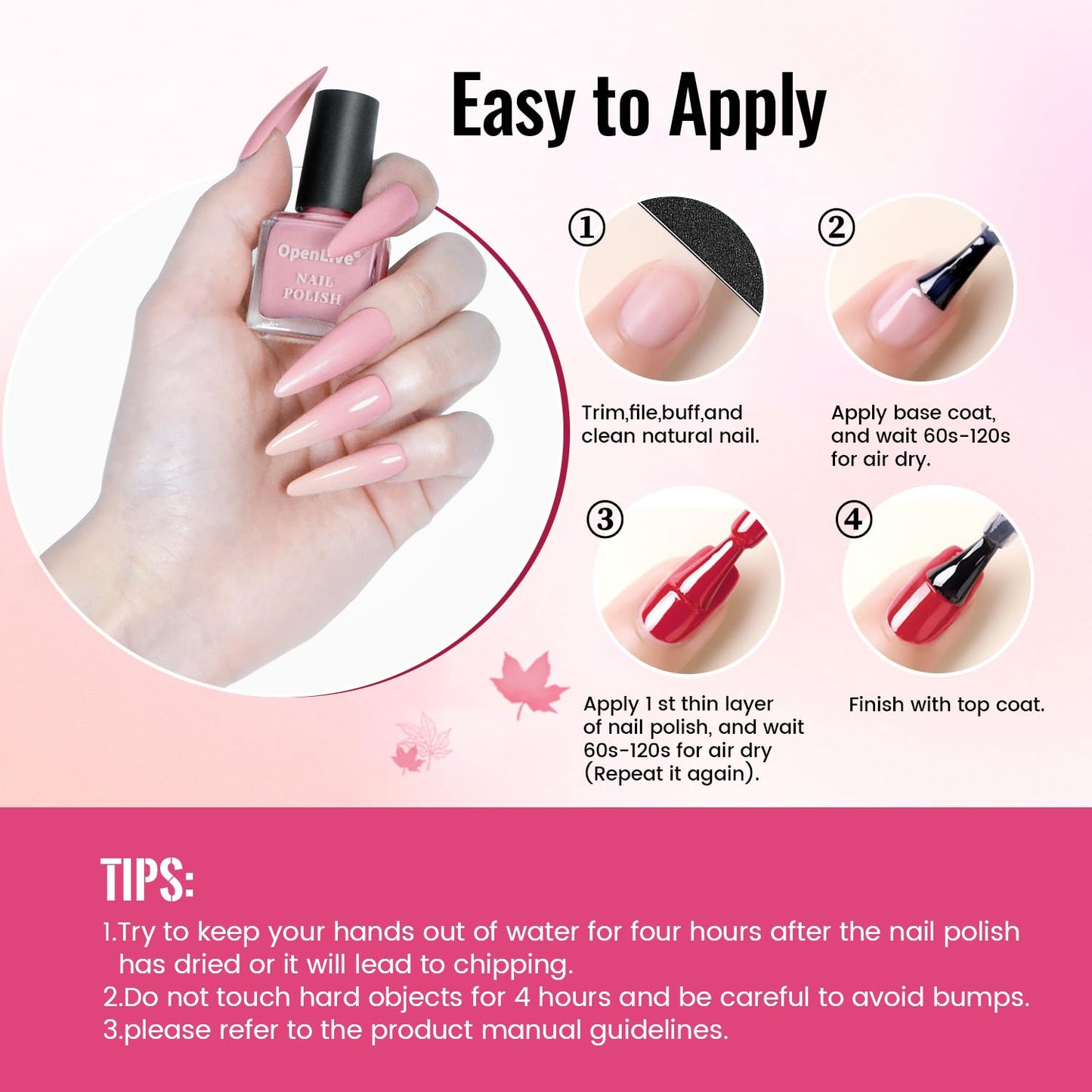 White Smoke OpenLive 12 PCS Nail Polish Set With 10 Colour Combo, 2 PCS Base And Top Coat,Fast Drying Nail Polish For Home DIY And Beginners.
