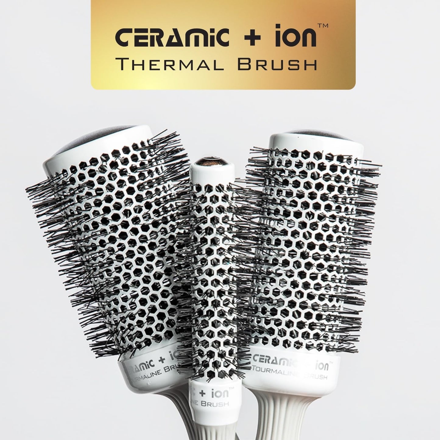 Lavender Olivia Garden Ceramic + Ion Round Thermal Hair Brush - Not Electrical - Professional Blowout Brush for Normal to Thick Hair - 0.5"-Diameter Barrel - White and Grey - CI-15