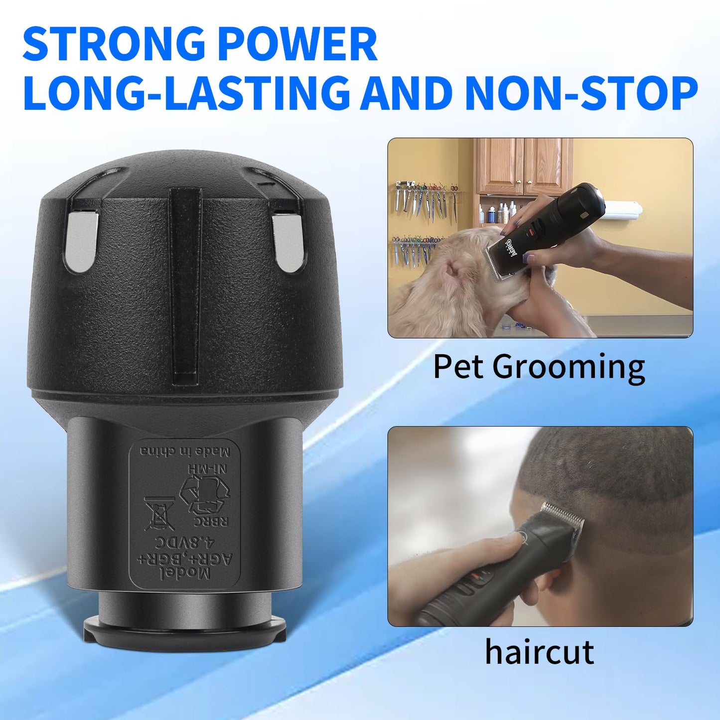 White Smoke Sicimly Replacement Battery for Andis PowerGroom AGR/BGR Clippers,Compatible with for Andis Super AGR Plus, AGR+, BGR+, Bgrc Series Cordless Clippers.2200mAh High-Capacity NiMH Pack.