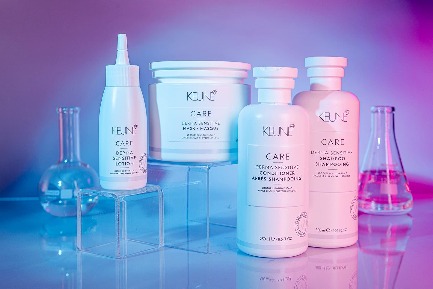 Slate Gray Keune Care Derma Sensitive Shampoo, Soothing & Allergen-Free Cleanser for Dry Scalp, 10.1 Fl Oz