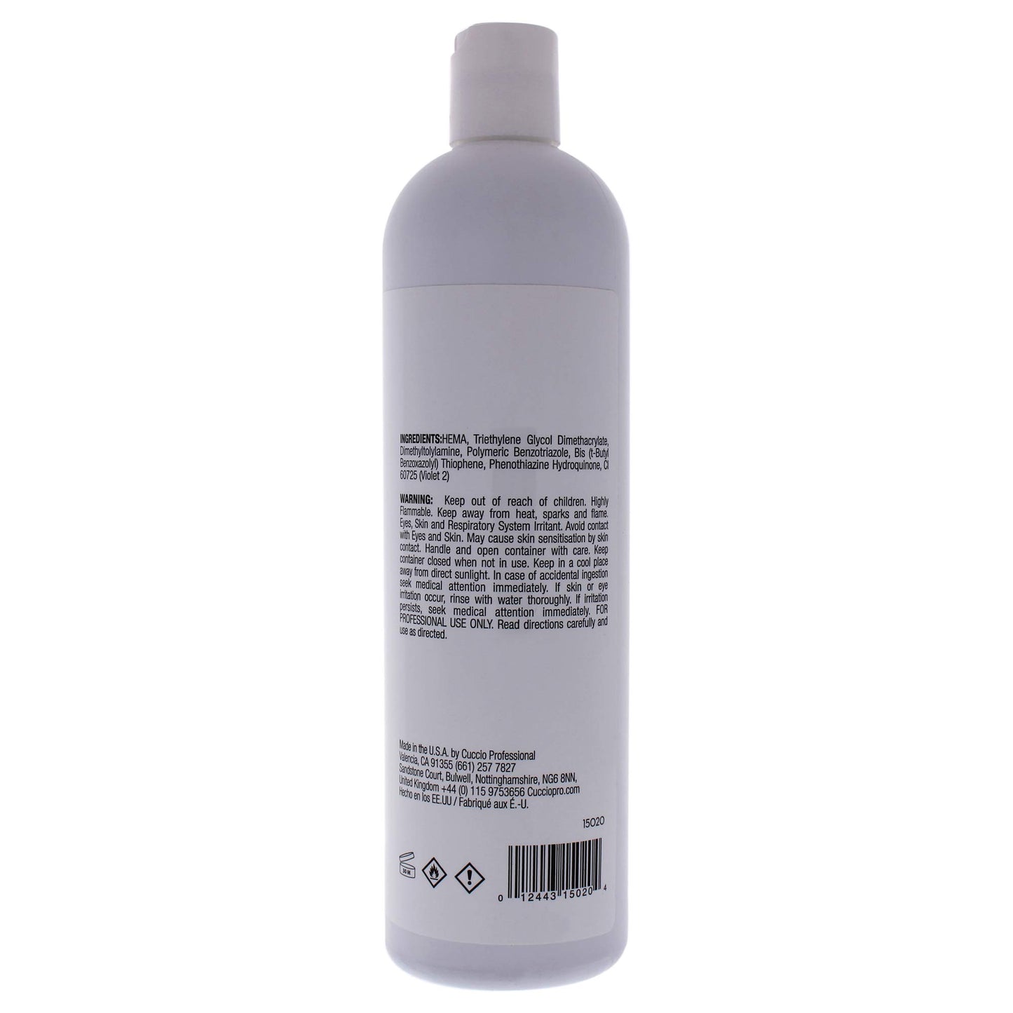 Dark Gray Cuccio Pro Odorless Acrylic Nail Liquid 16 Oz