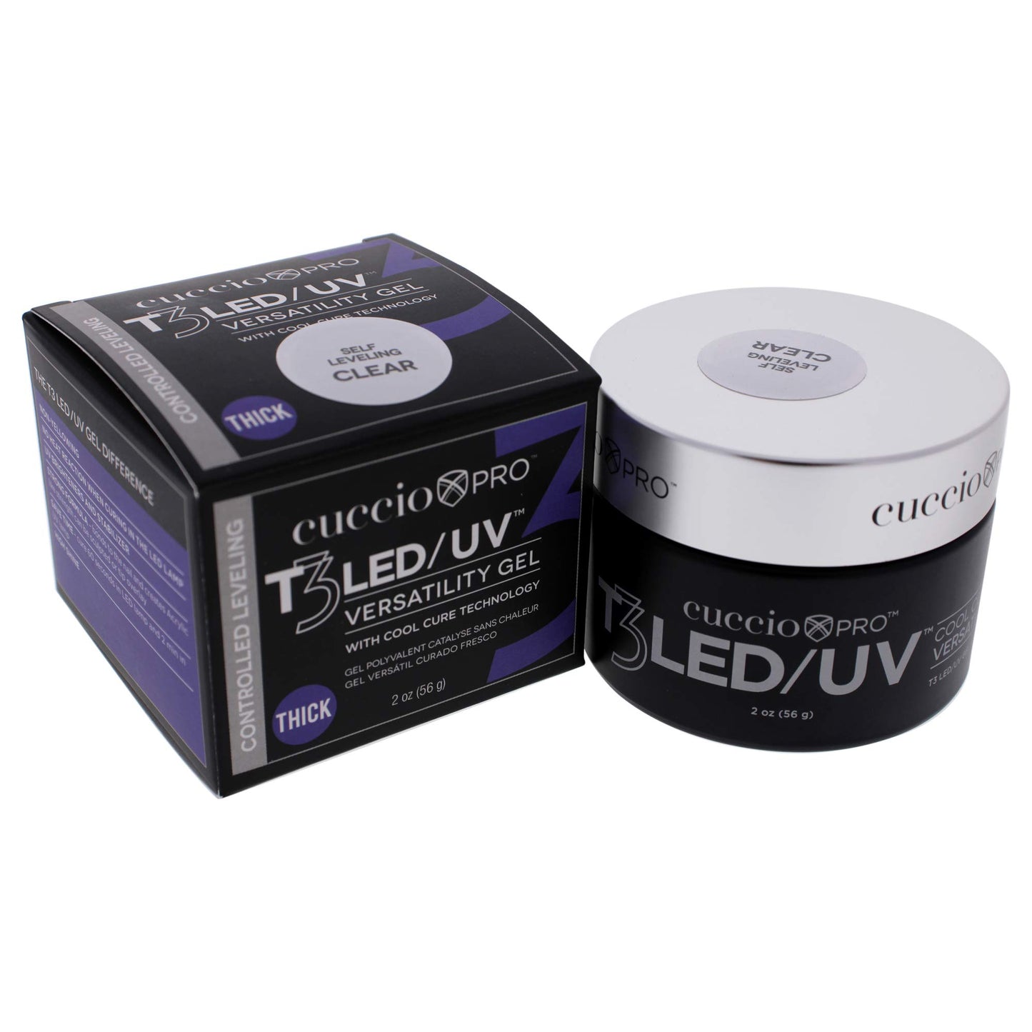 White Smoke Cuccio Pro T3 LED/UV Cool Cure Versatility Gel - Controlled Levelling - Incredibly Flexible - Strong Adhesion - Thick Viscosity - Fast Application - Quick Cure - Clear - 2 Oz Nail Gel