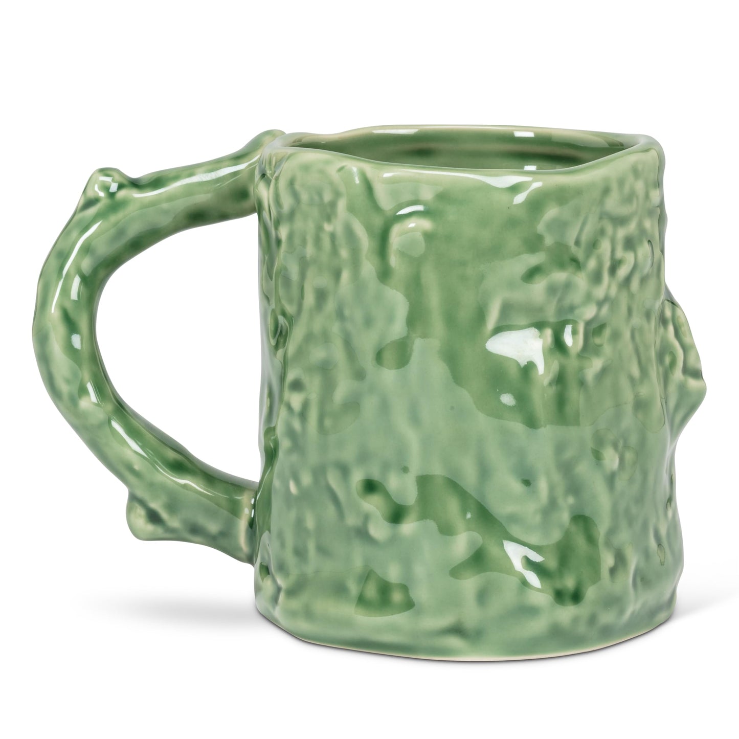 White Smoke Abbott Collection Alcove Tree Look Mug with Bunny - Stoneware, Green/White, 4 inches H (12oz)